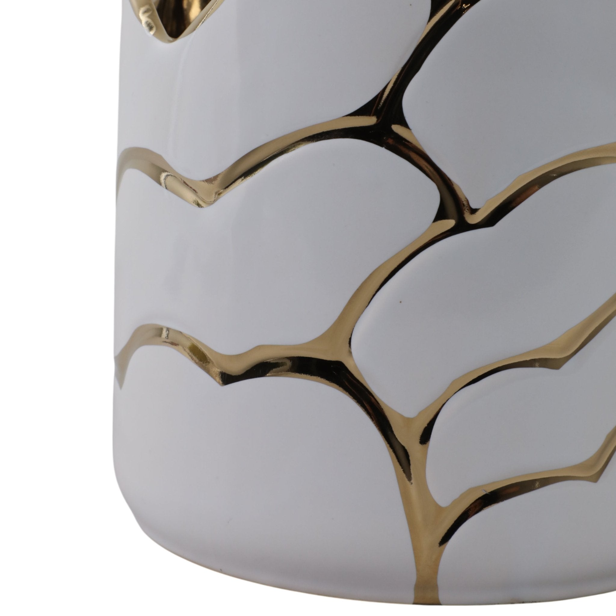 S/2 6/7" Clouds Planter, Wht/gld Planter| Sagebrook Home