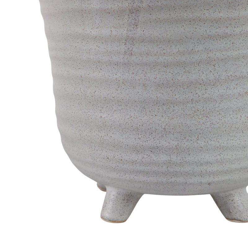 S/2 6/7" Organic Footed Planters, Ivory - Al Rugaib Furniture