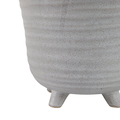 S/2 6/7" Organic Footed Planters, Ivory - Al Rugaib Furniture