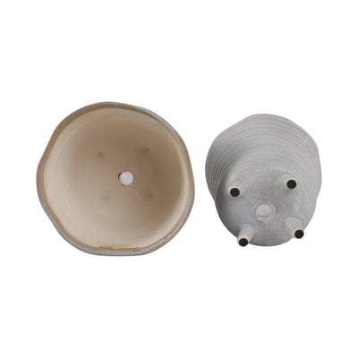 S/2 6/7" Organic Footed Planters, Ivory - Al Rugaib Furniture