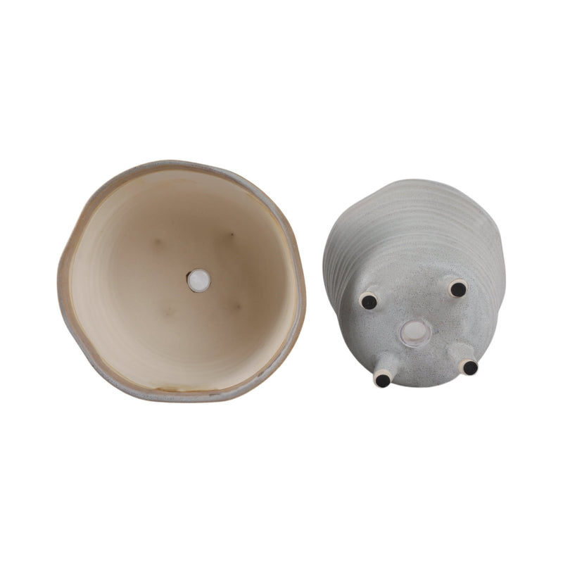 S/2 6/7" Organic Footed Planters, Ivory - Al Rugaib Furniture