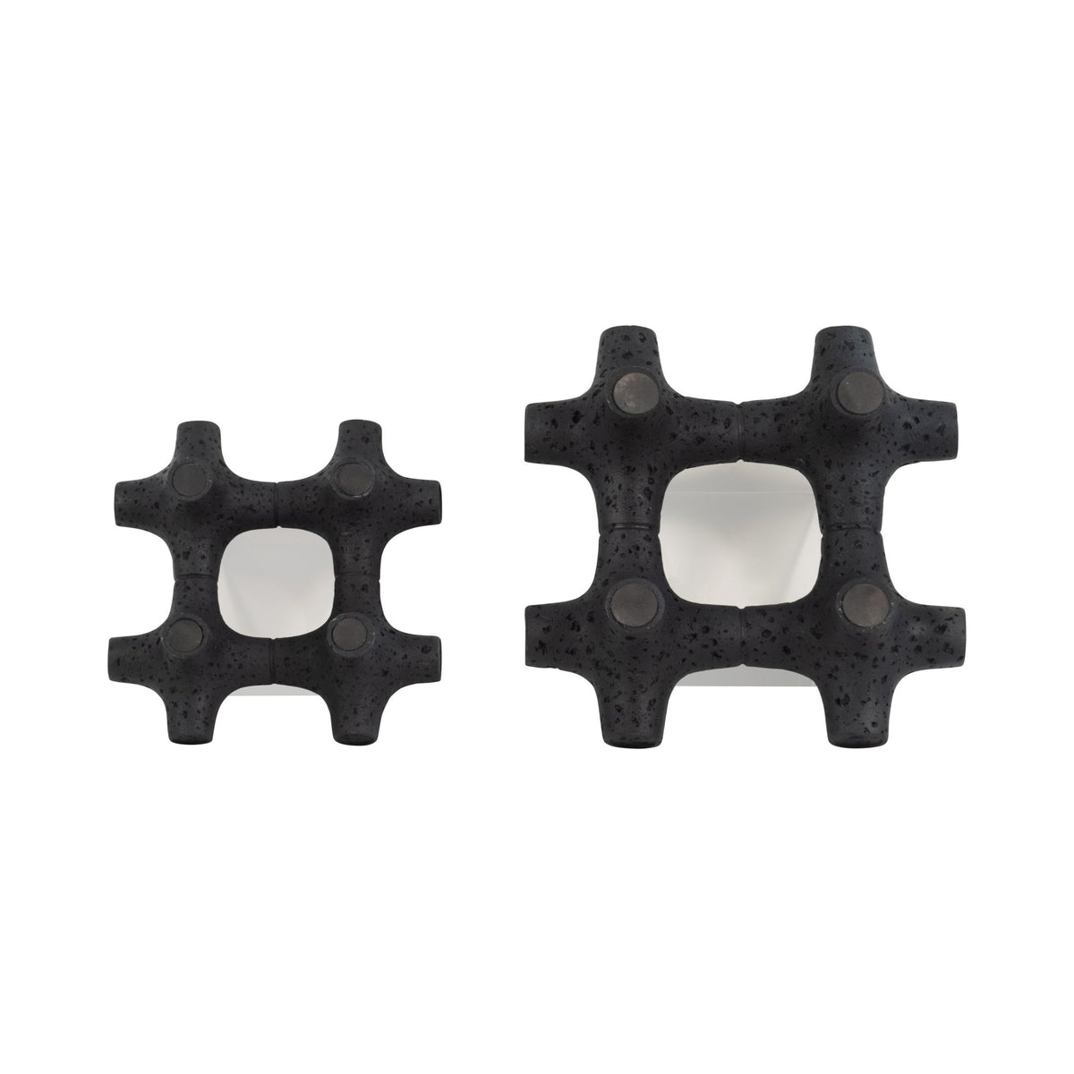 S/2 6/8" BARWA OBJECTS WITH CRYSTAL CUBES, BLACK Table Decors| Sagebrook Home
