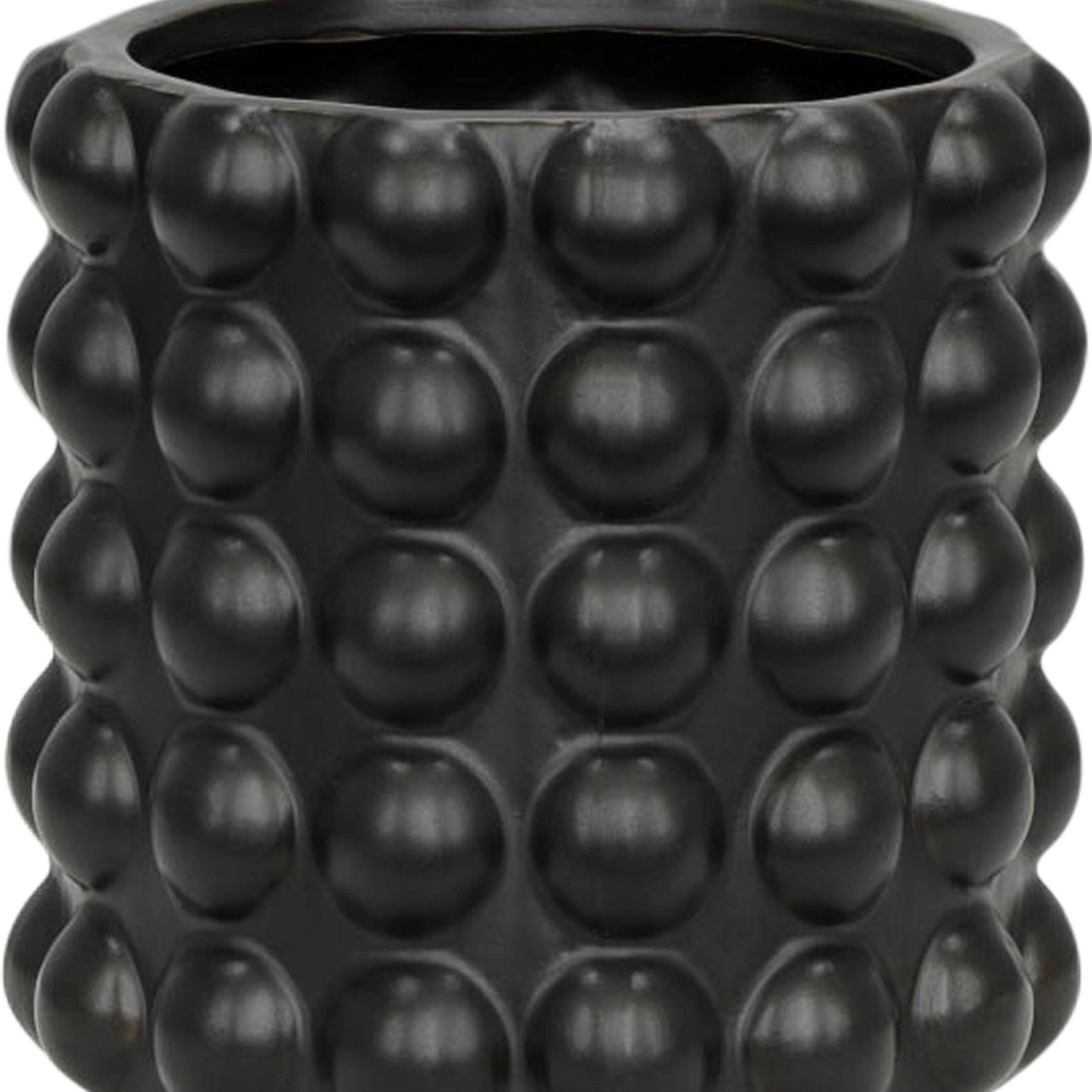 S/2 6/8" BUBBLE PLANTERS, MATTE BLACK Outdoor Planters| Sagebrook Home
