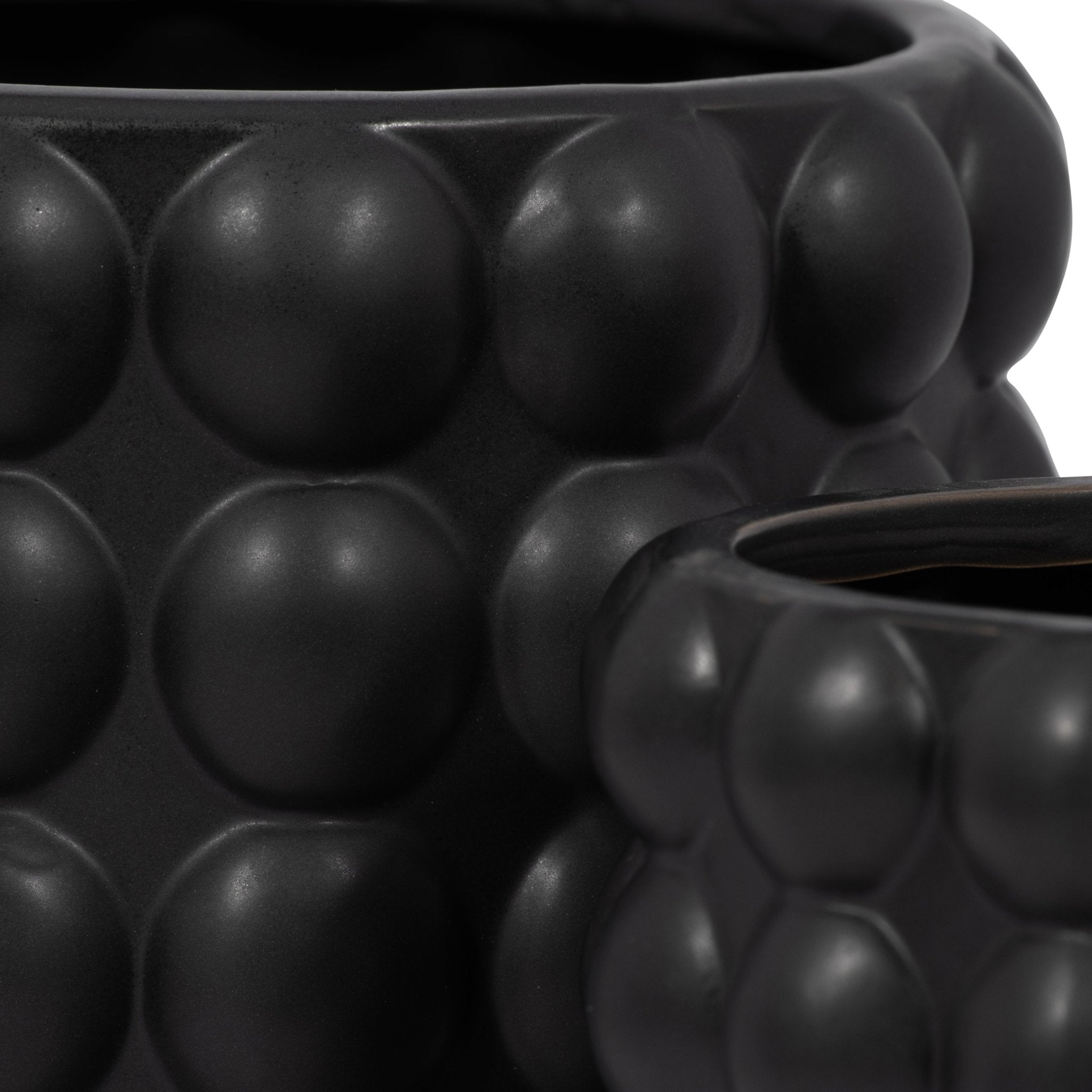 S/2 6/8" BUBBLE PLANTERS, MATTE BLACK Outdoor Planters| Sagebrook Home
