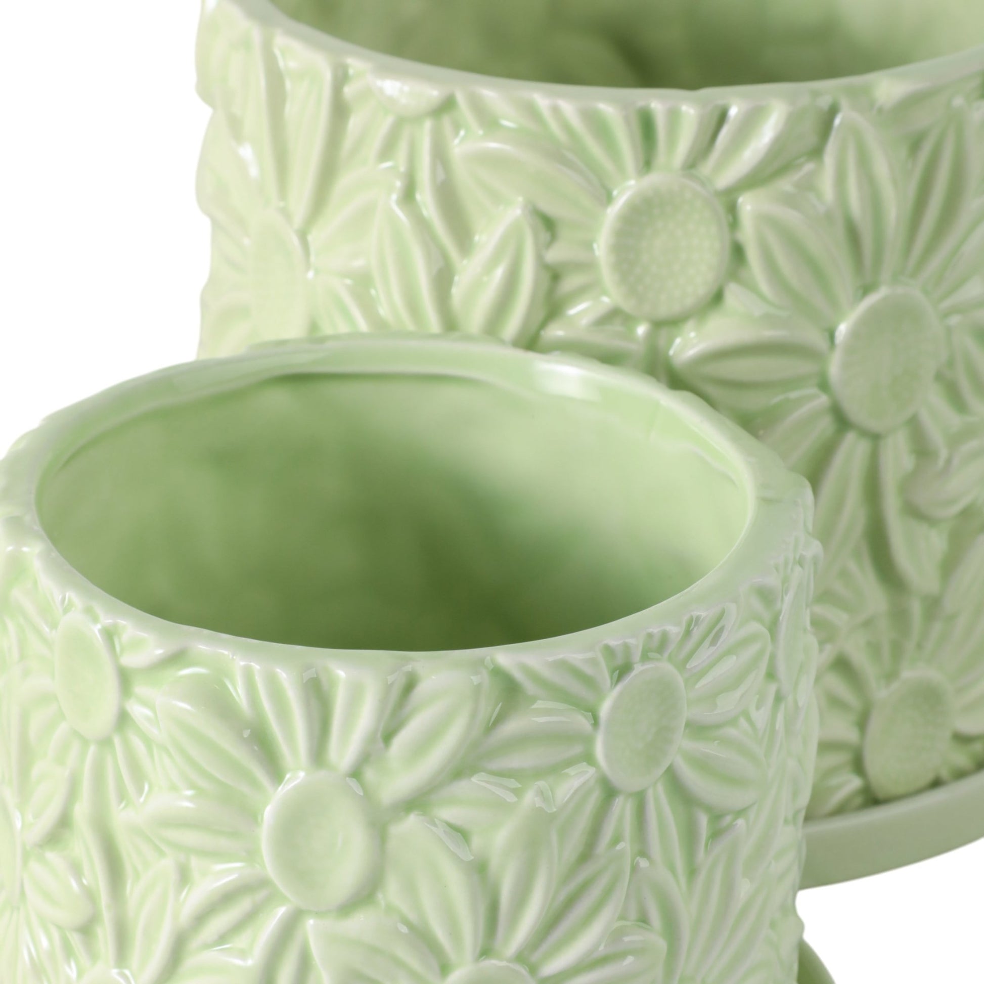 S/2 6/8" Daisy Flower Planter, Green Planter| Sagebrook Home
