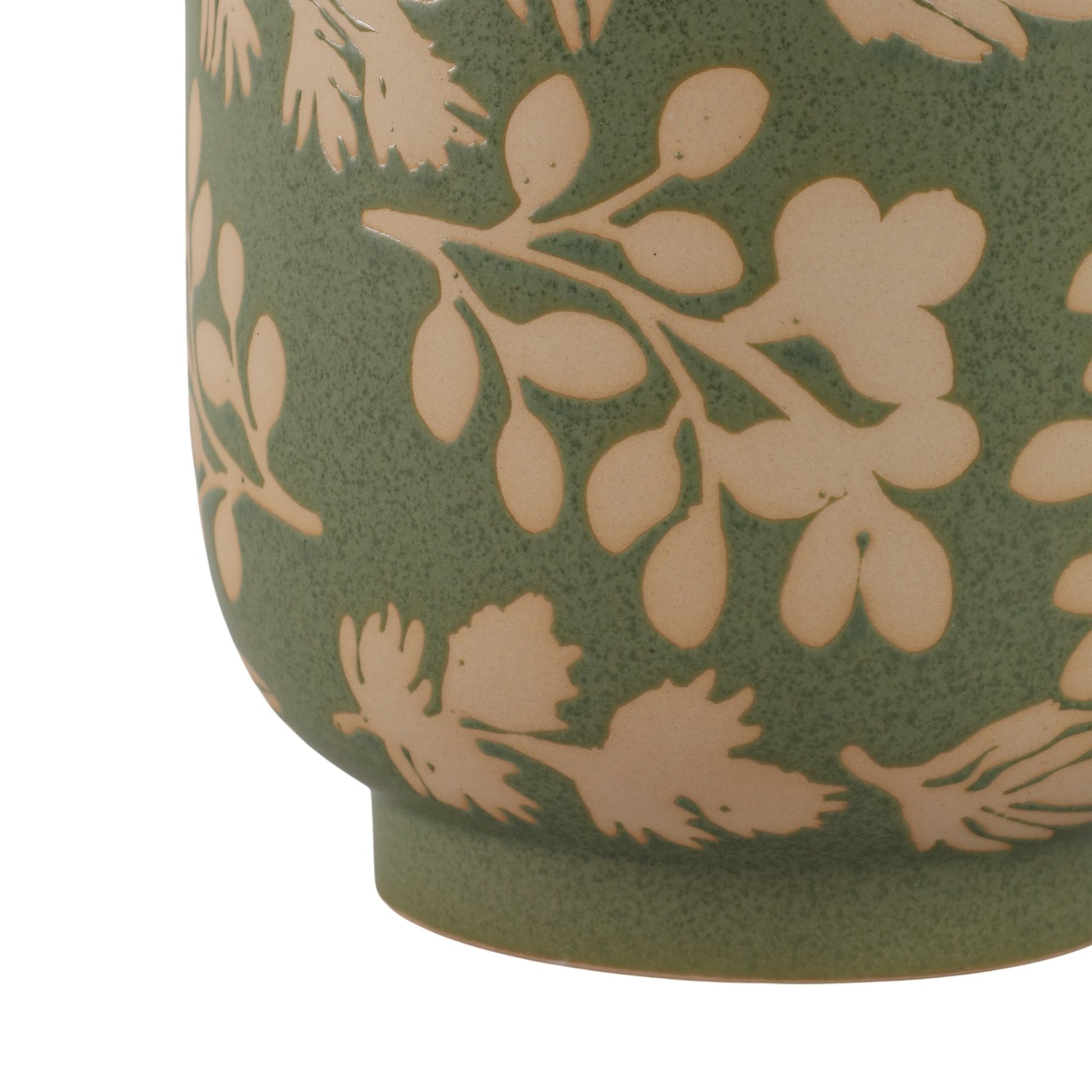 S/2 6/8" Hand Painted Leaves Planters, Green/tan Planter| Sagebrook Home