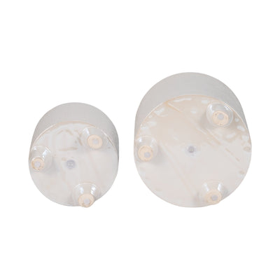 S/2 6/8" Iridescent Boheme Footed Planters, Ivory - Al Rugaib Furniture
