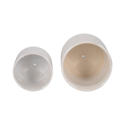 S/2 6/8" Iridescent Boheme Footed Planters, Ivory - Al Rugaib Furniture