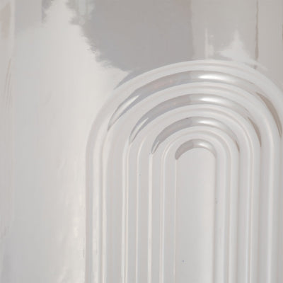 S/2 6/8" Iridescent Bravais Footed Planters, Ivory - Al Rugaib Furniture