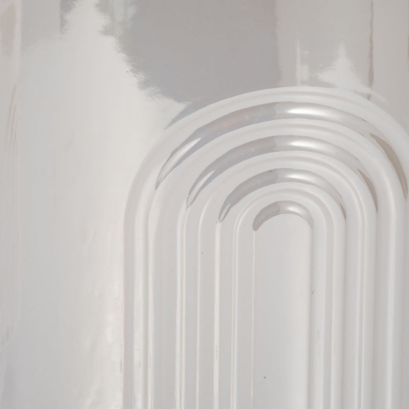 S/2 6/8" Iridescent Bravais Footed Planters, Ivory - Al Rugaib Furniture