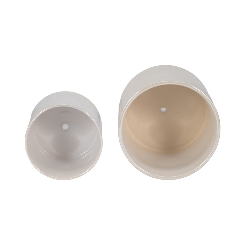 S/2 6/8" Iridescent Bravais Footed Planters, Ivory - Al Rugaib Furniture