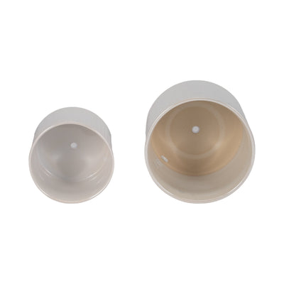 S/2 6/8" Iridescent Line Footed Planters, Ivory - Al Rugaib Furniture