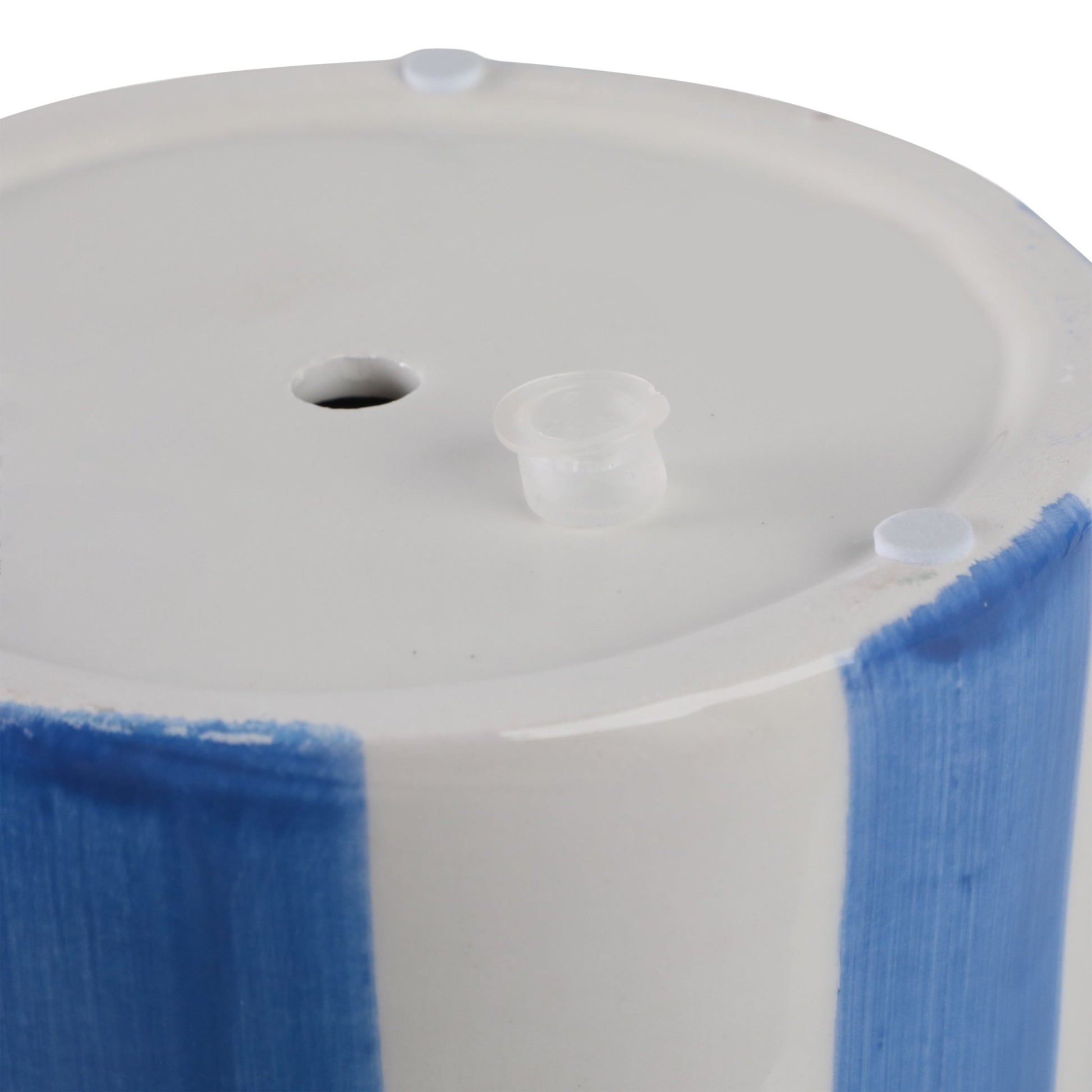 S/2 6/8" Striped Scallop Edge Planters, White/blue Planter| Sagebrook Home
