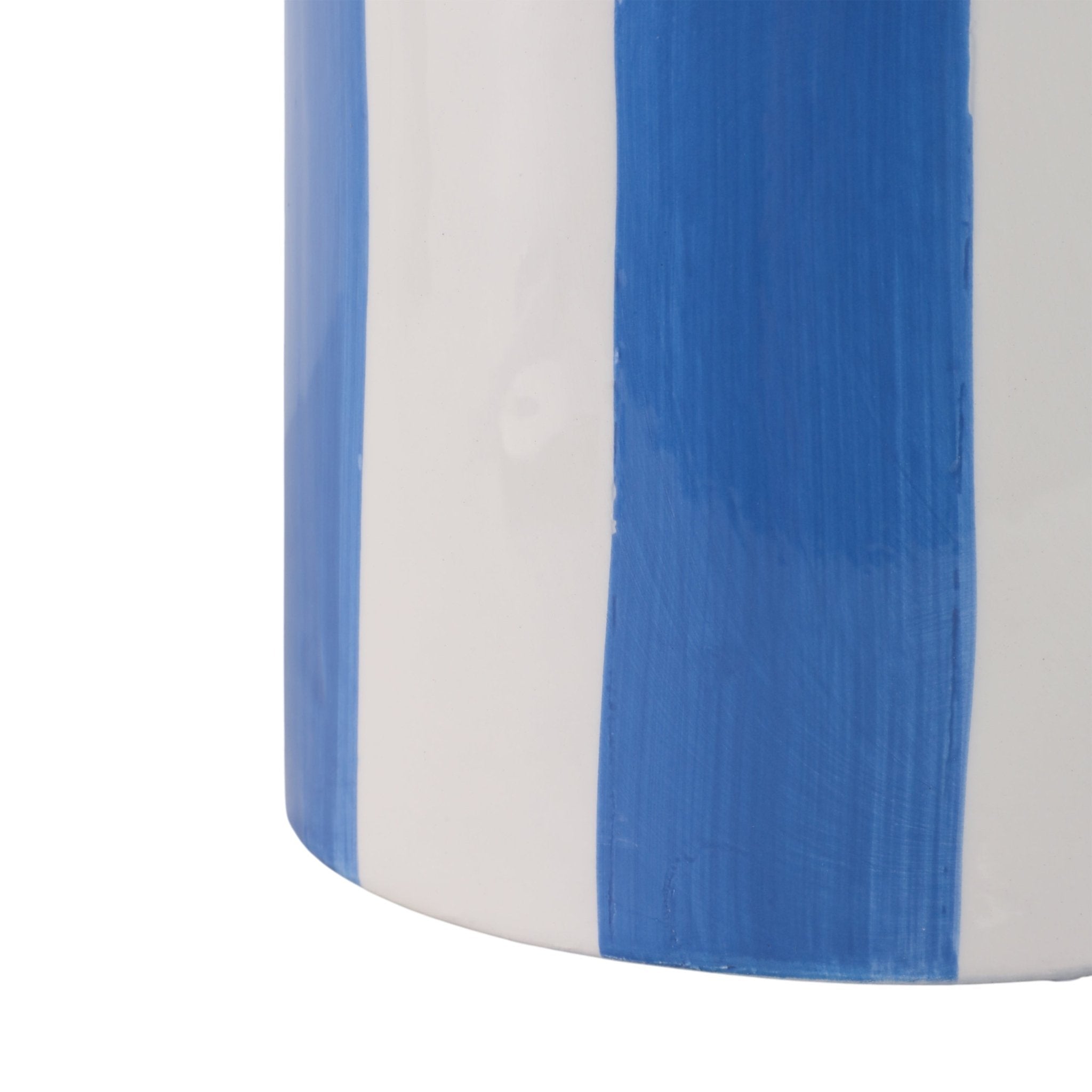 S/2 6/8" Striped Scallop Edge Planters, White/blue Planter| Sagebrook Home