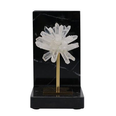 S/2 6"celeste Orb Metal And Marble Bookends - Al Rugaib Furniture