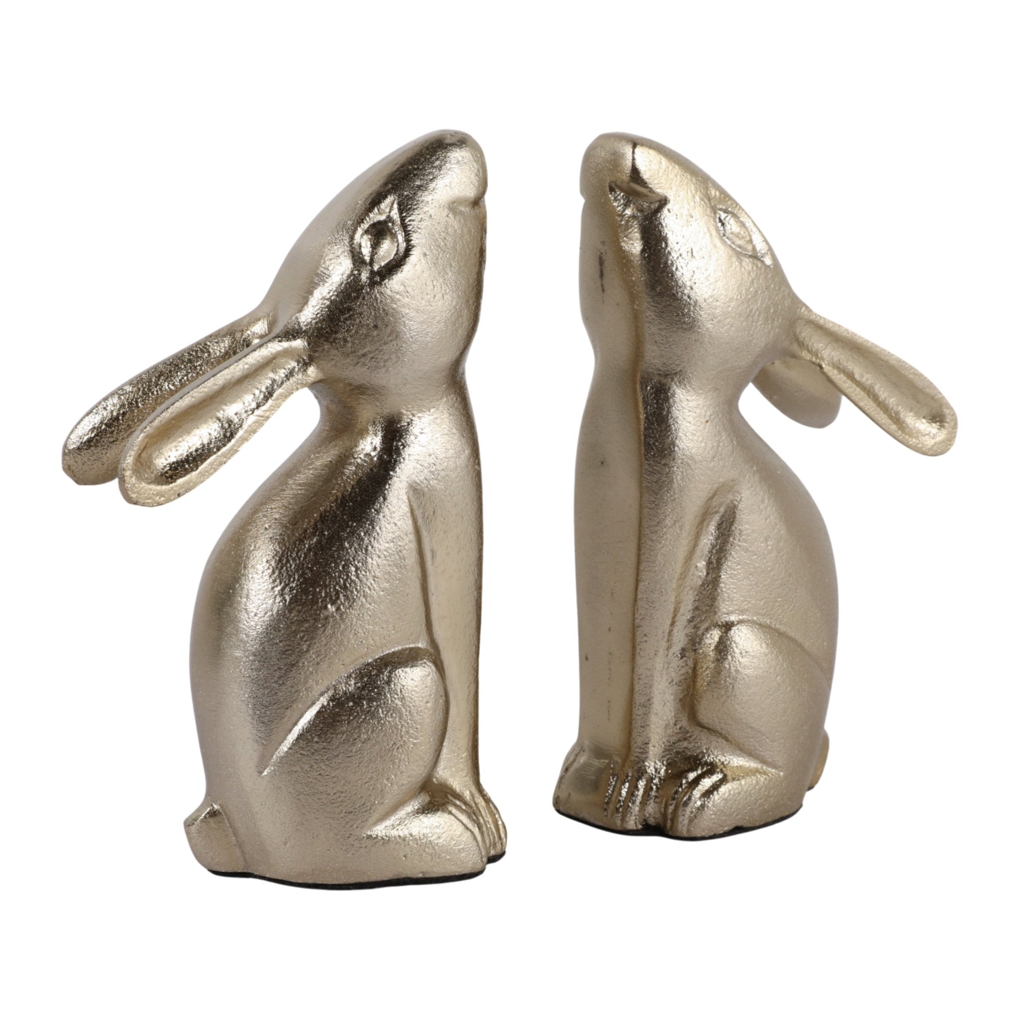 S/2 7" Bunny Bookends, Gold Table Decors| Sagebrook Home
