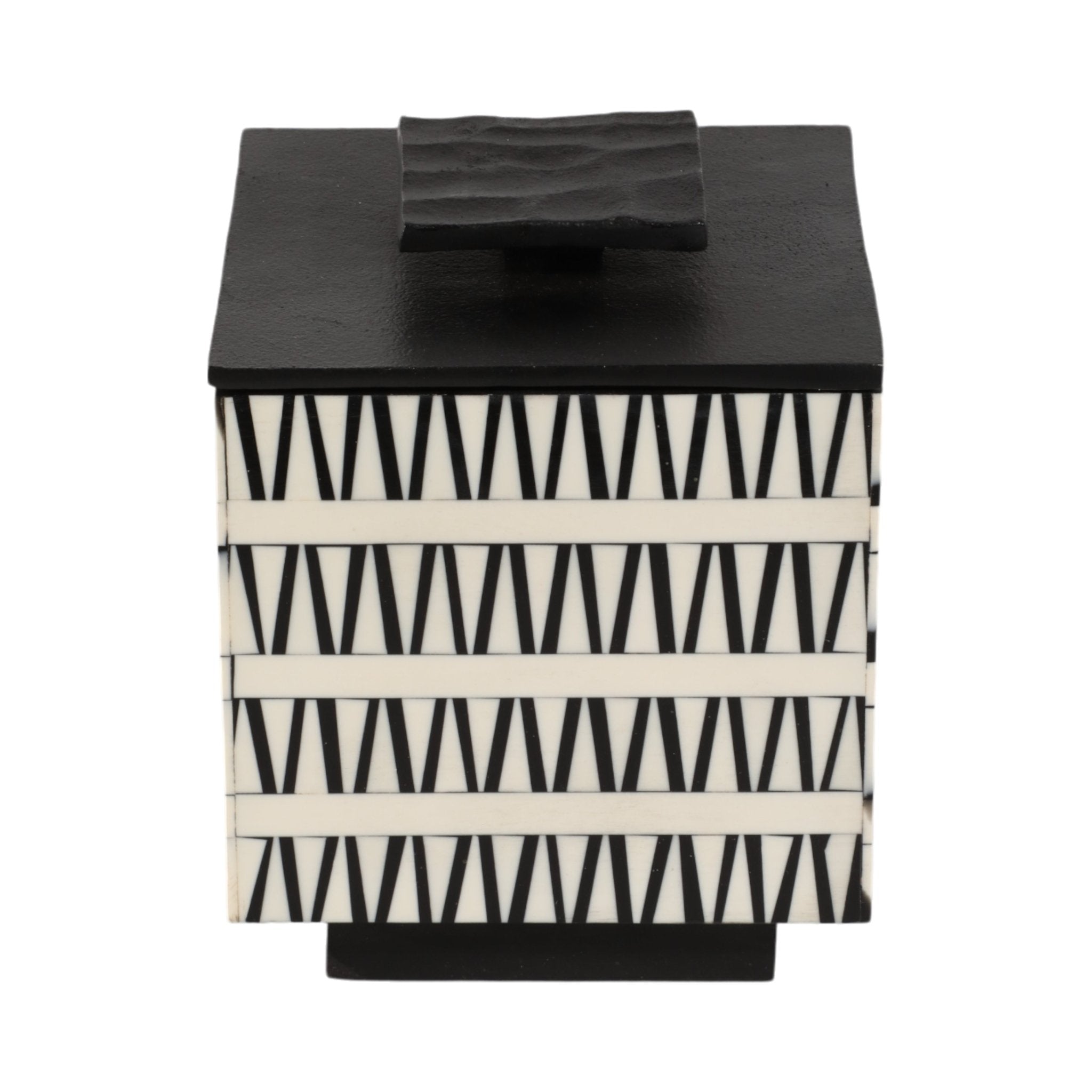 S/2 7/10" Gobiel Black & White Resin Boxes Table Decors| Sagebrook Home