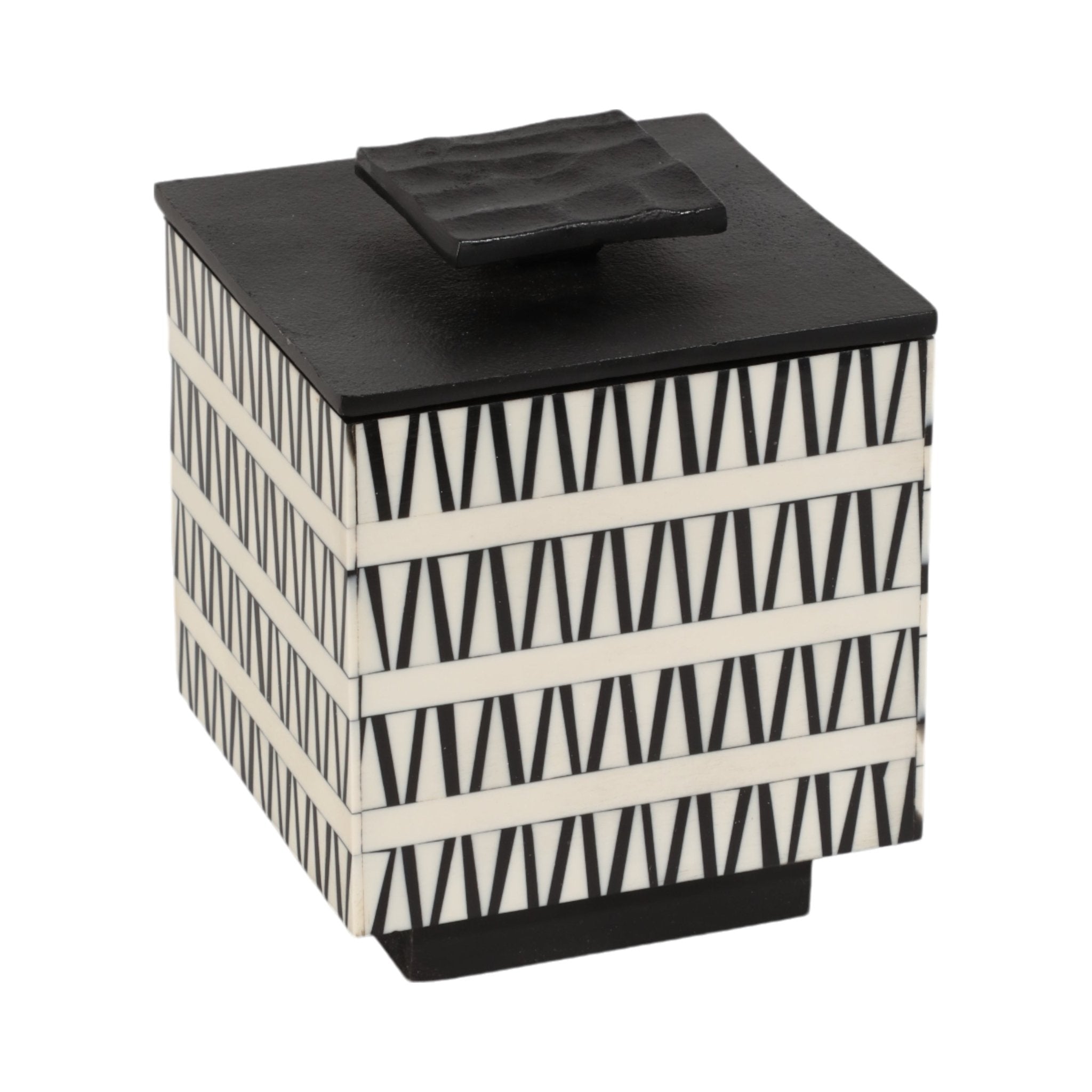 S/2 7/10" Gobiel Black & White Resin Boxes Table Decors| Sagebrook Home