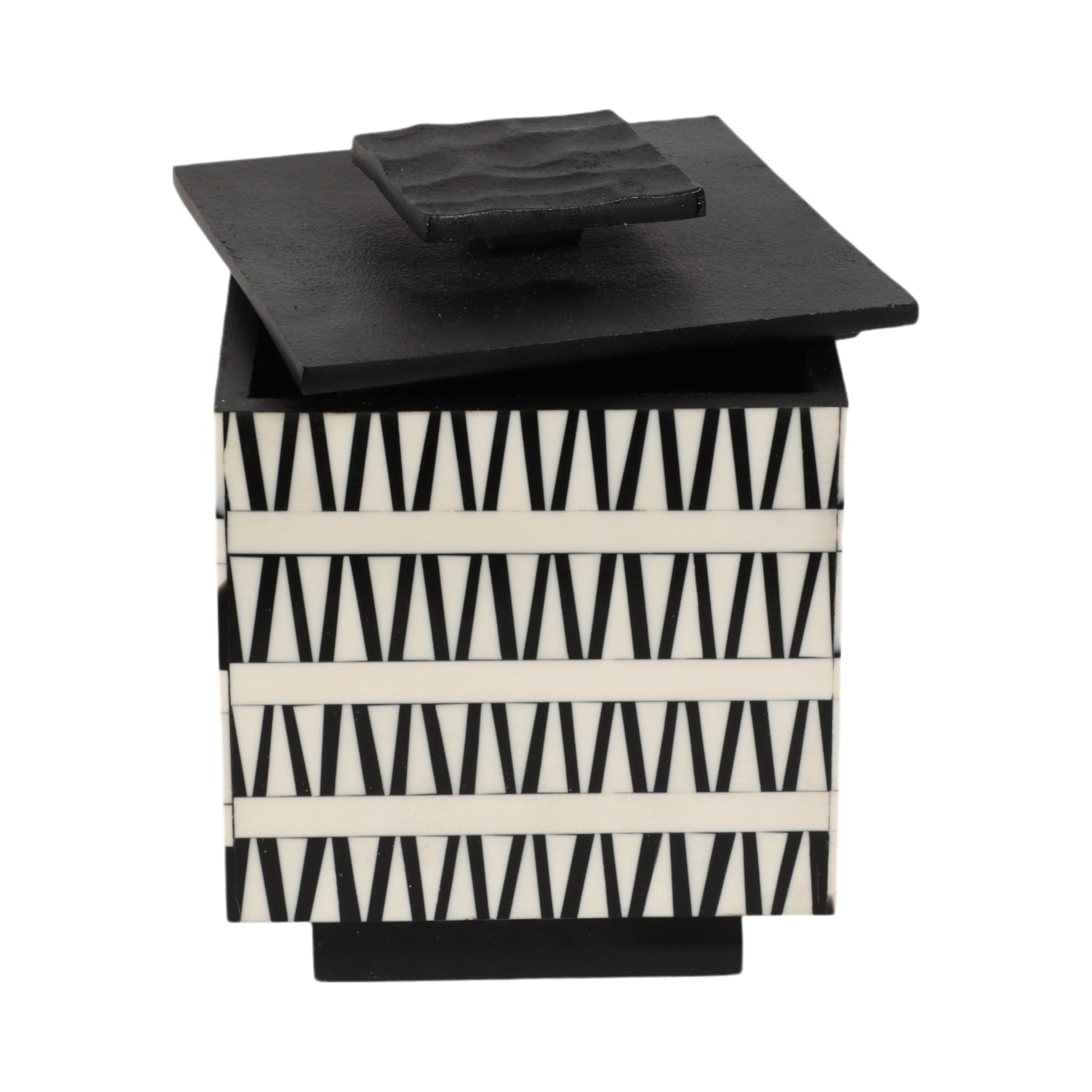 S/2 7/10" Gobiel Black & White Resin Boxes Table Decors| Sagebrook Home