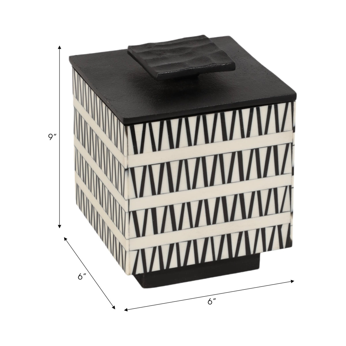 S/2 7/10" Gobiel Black & White Resin Boxes Table Decors| Sagebrook Home