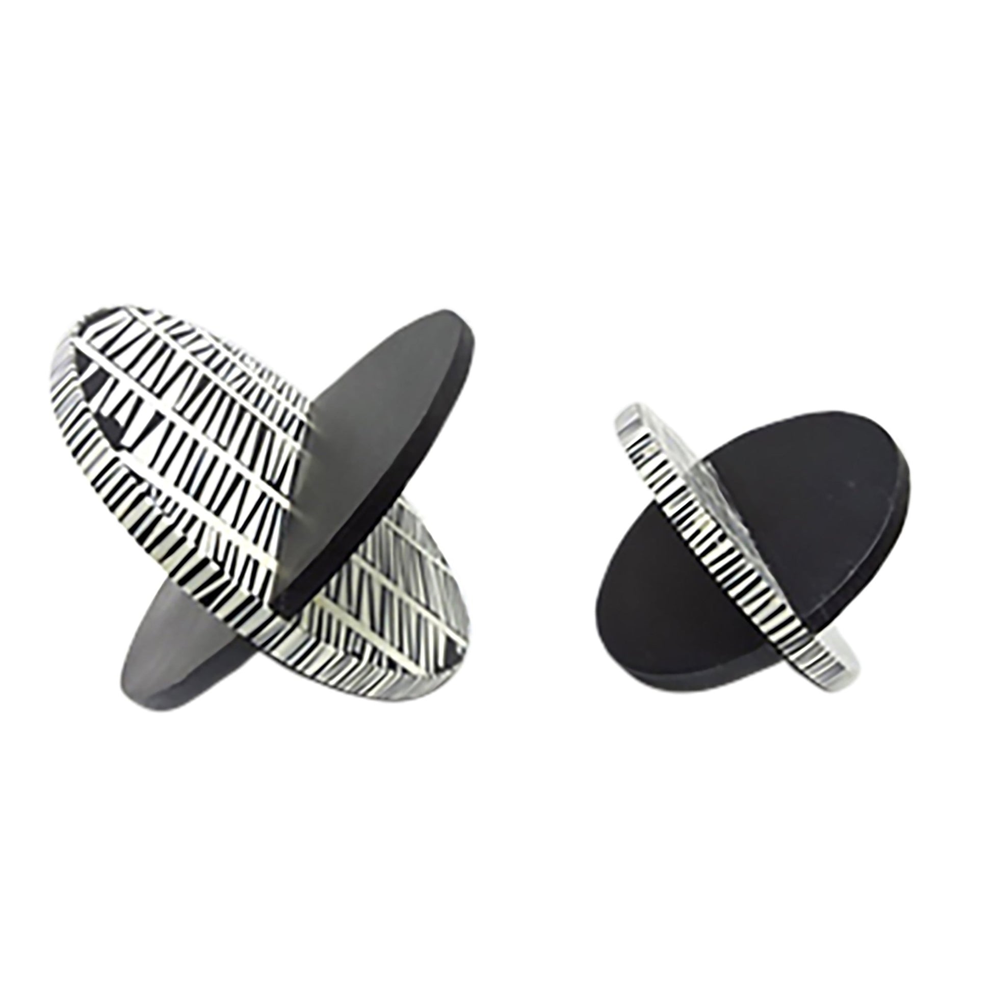 S/2 7/10" Gobiel Black & White Resin Orbs Table Decors| Sagebrook Home