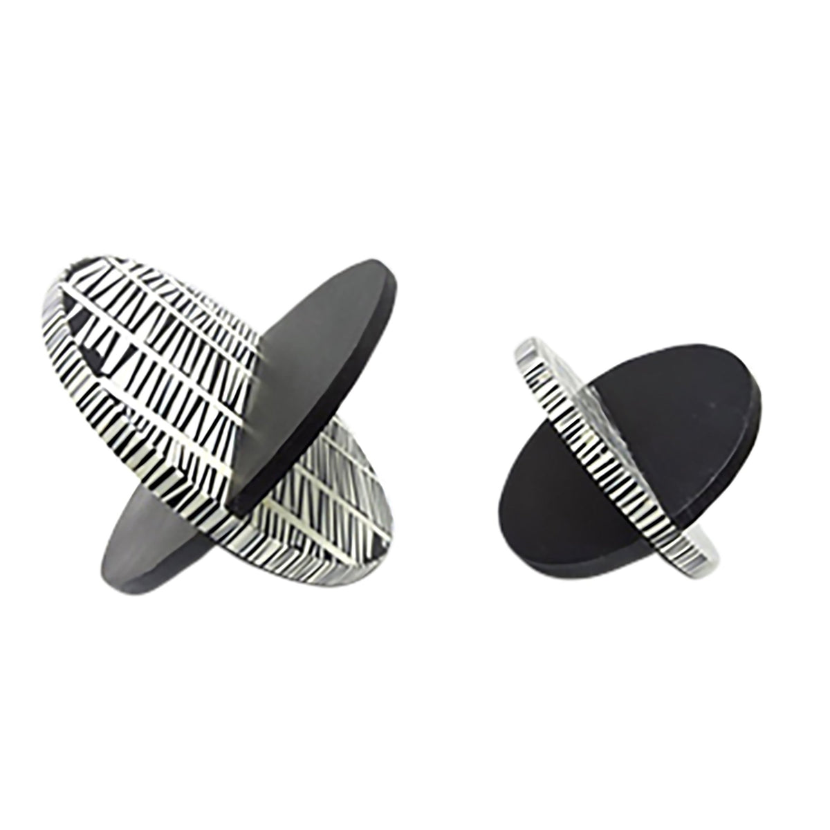 S/2 7/10" Gobiel Black & White Resin Orbs Table Decors| Sagebrook Home