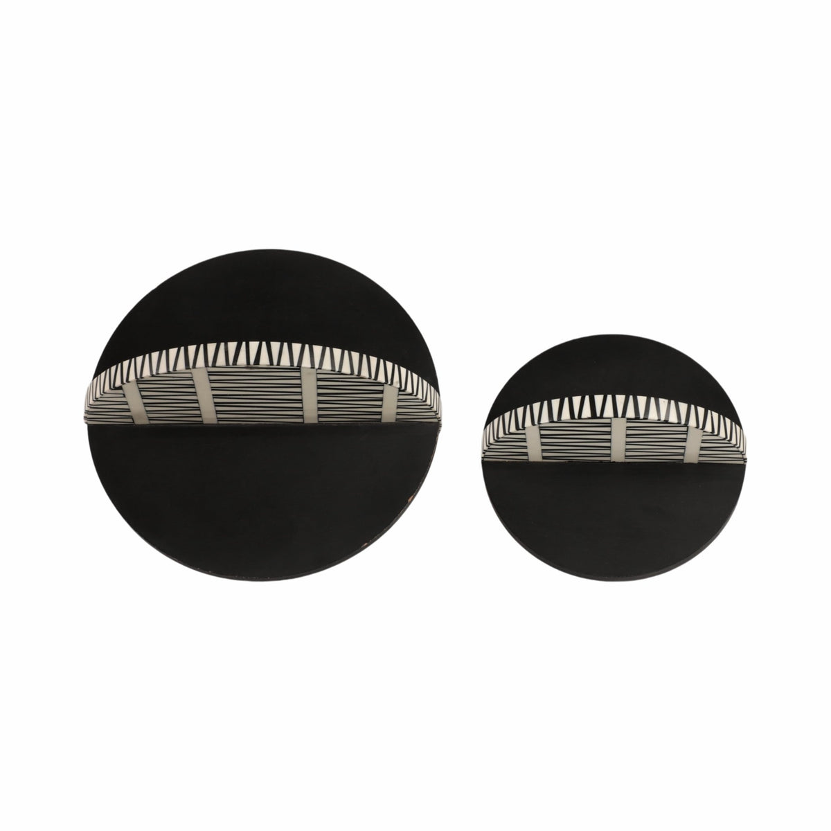 S/2 7/10" Gobiel Black & White Resin Orbs Table Decors| Sagebrook Home