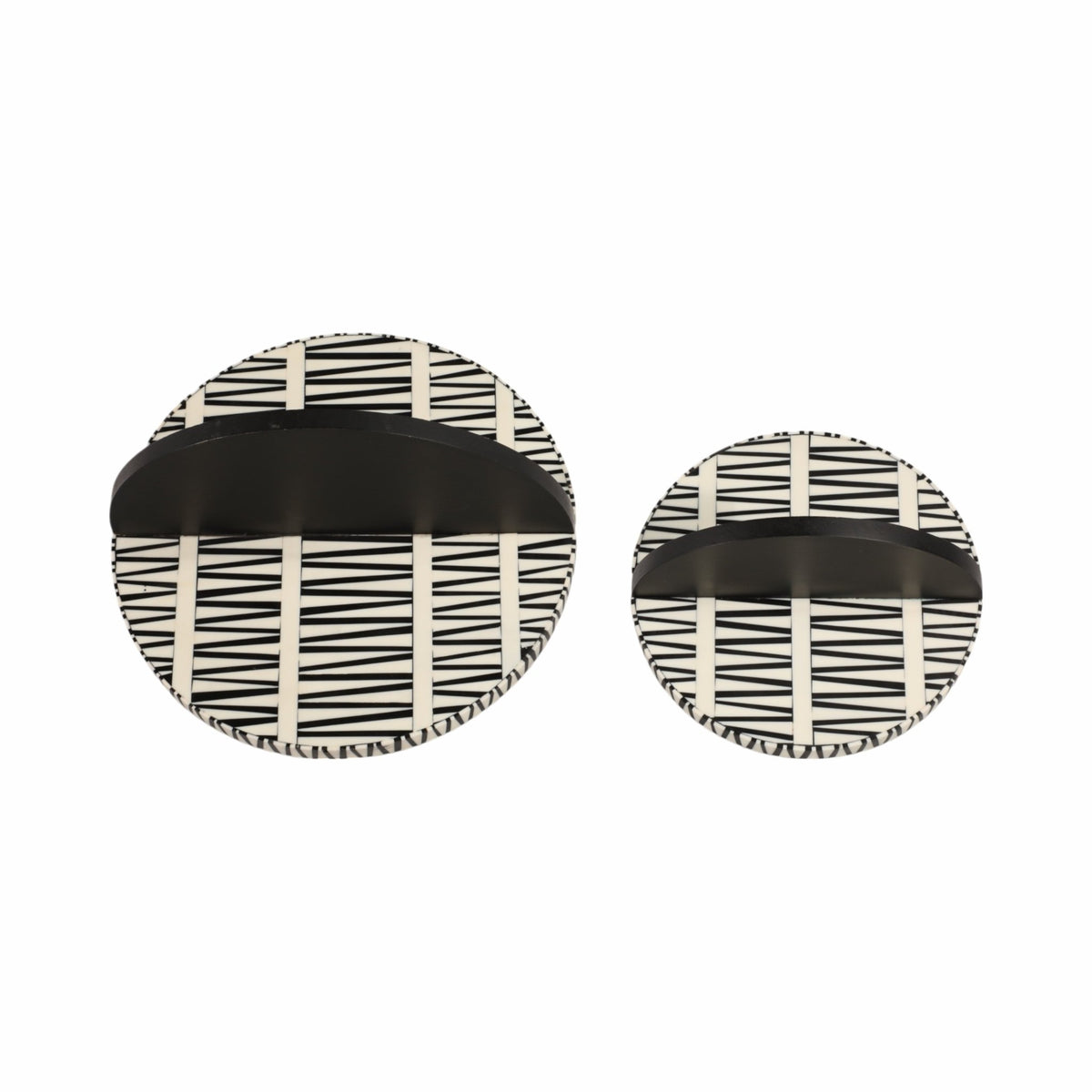 S/2 7/10" Gobiel Black & White Resin Orbs Table Decors| Sagebrook Home
