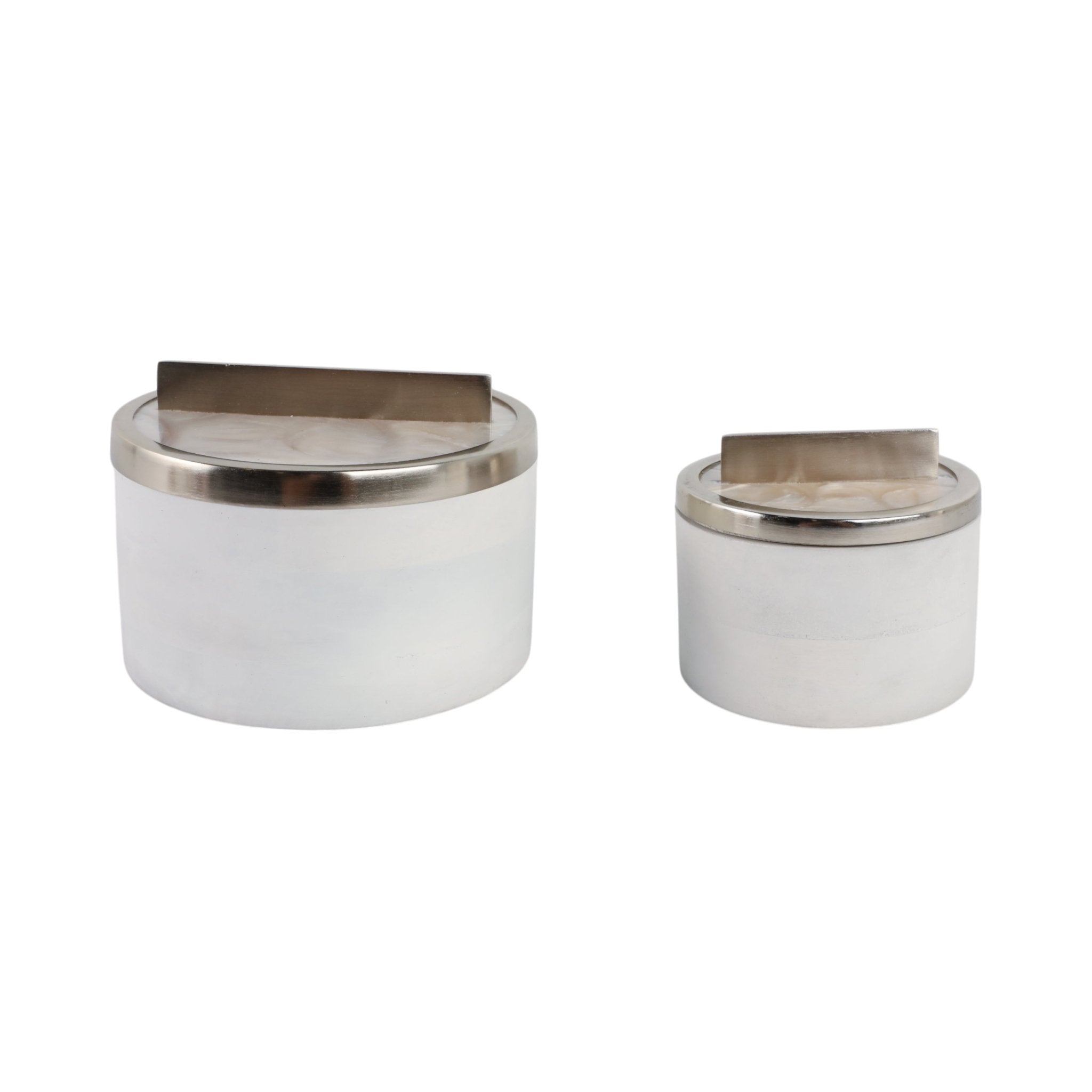 S/2 7/5" COLCHESTER WOOD AND MICA RESIN BOXES Table Decors| Sagebrook Home