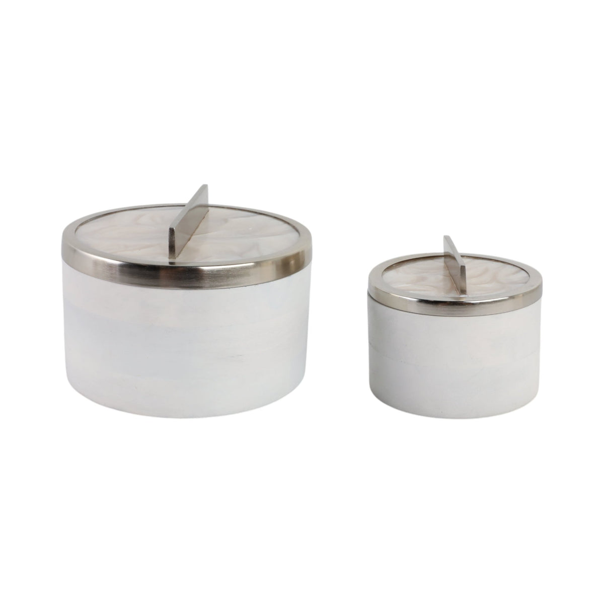 S/2 7/5" COLCHESTER WOOD AND MICA RESIN BOXES Table Decors| Sagebrook Home