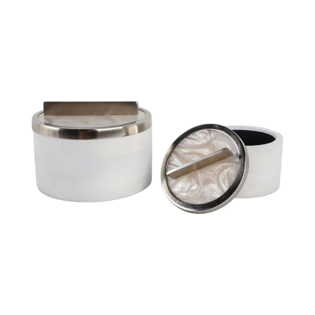 S/2 7/5" COLCHESTER WOOD AND MICA RESIN BOXES Table Decors| Sagebrook Home