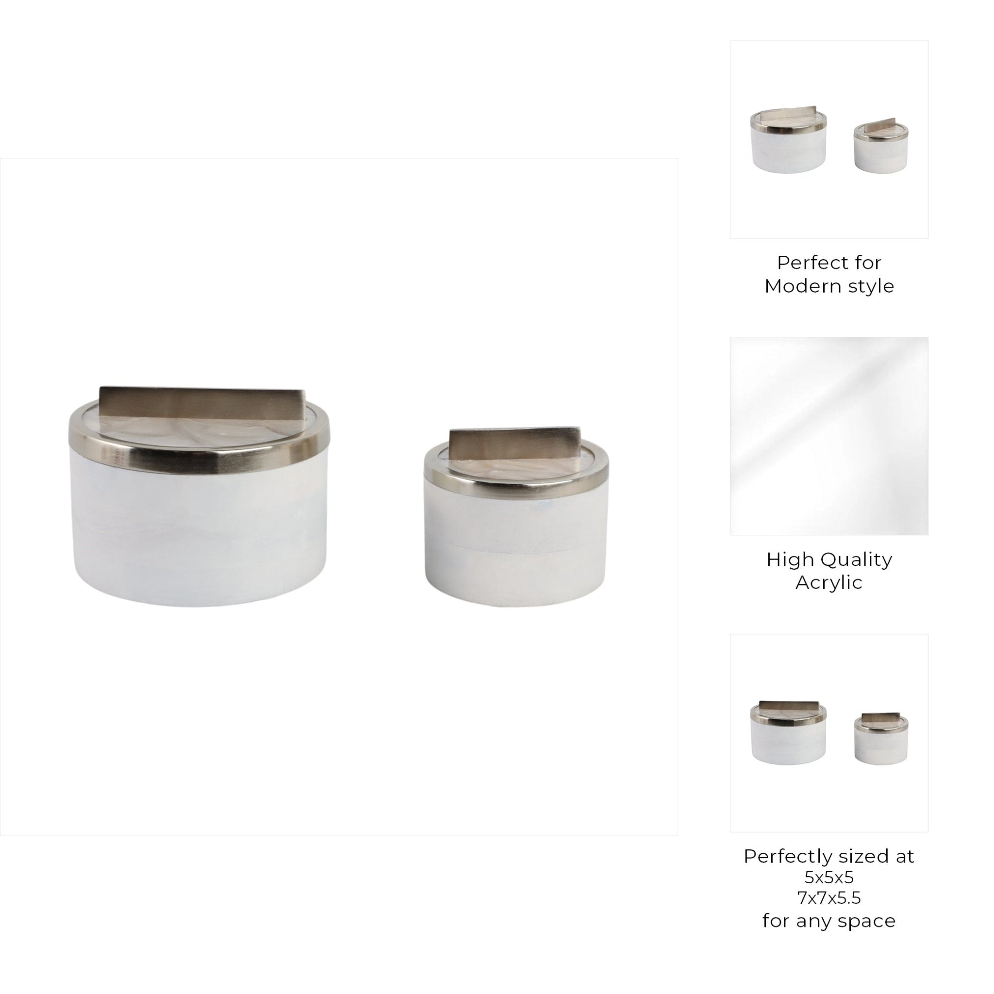 S/2 7/5" COLCHESTER WOOD AND MICA RESIN BOXES Table Decors| Sagebrook Home