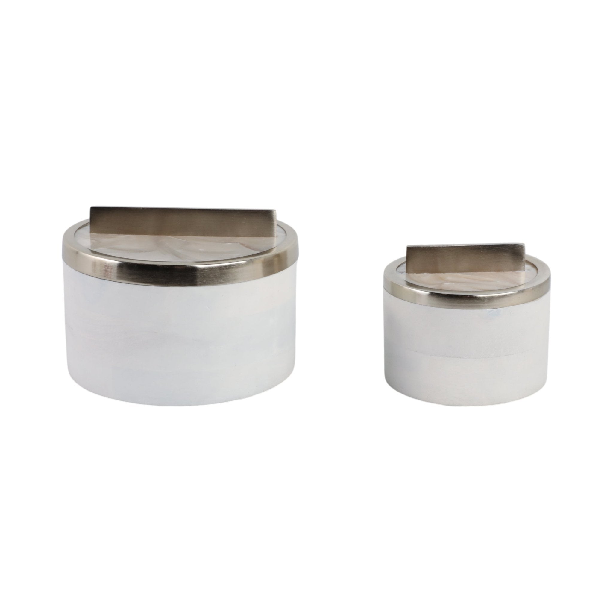 S/2 7/5" COLCHESTER WOOD AND MICA RESIN BOXES Table Decors| Sagebrook Home