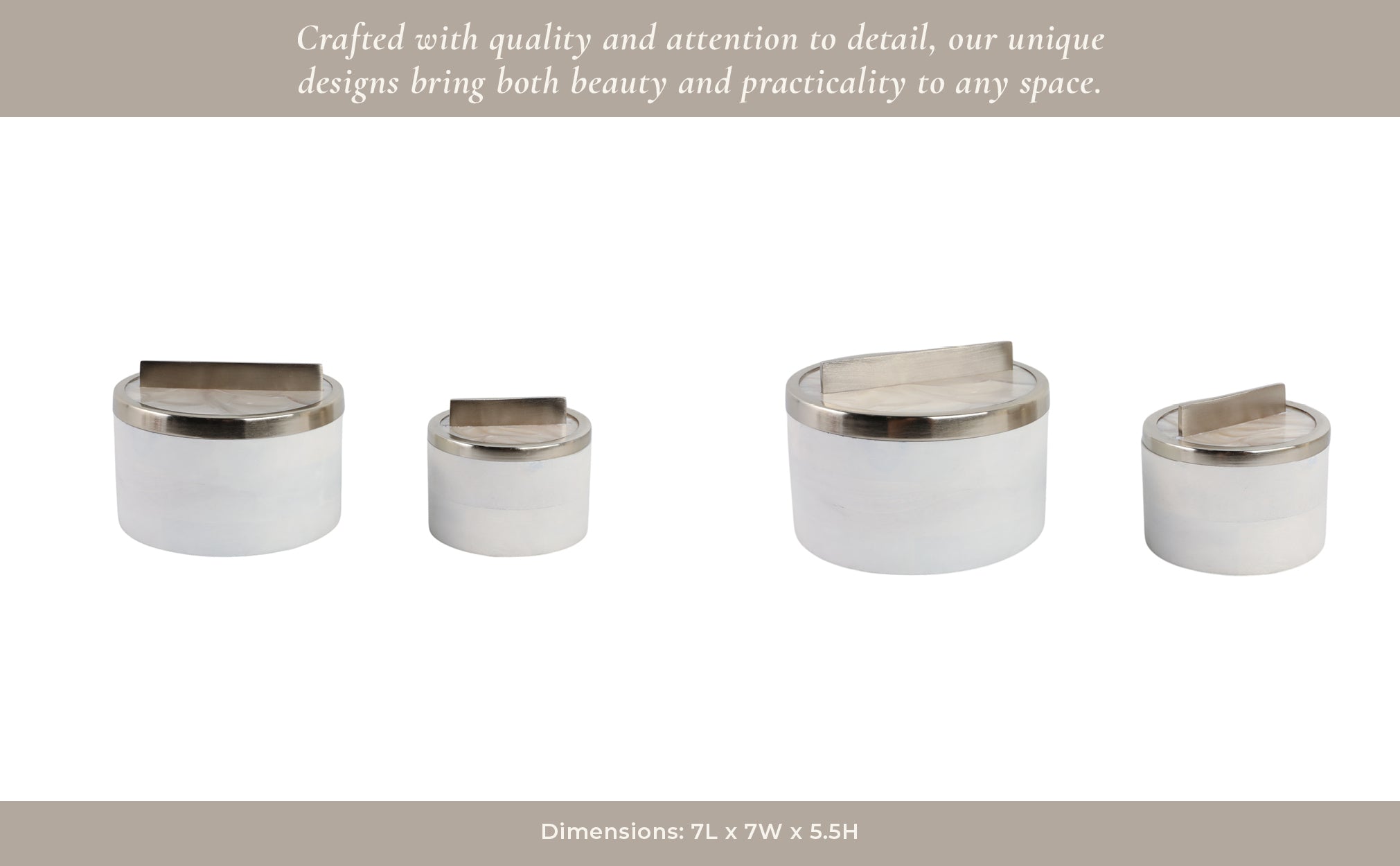 S/2 7/5" COLCHESTER WOOD AND MICA RESIN BOXES Table Decors| Sagebrook Home