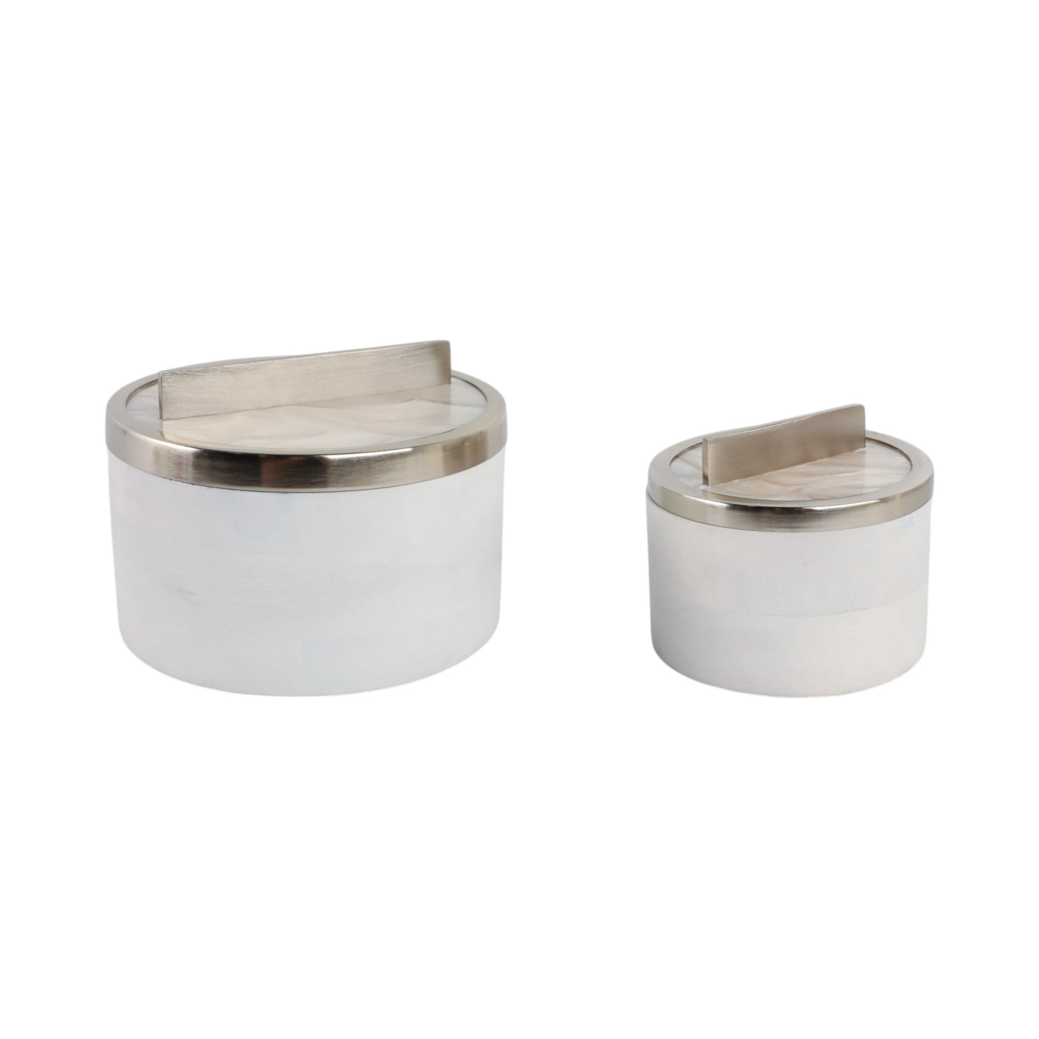 S/2 7/5" COLCHESTER WOOD AND MICA RESIN BOXES Table Decors| Sagebrook Home