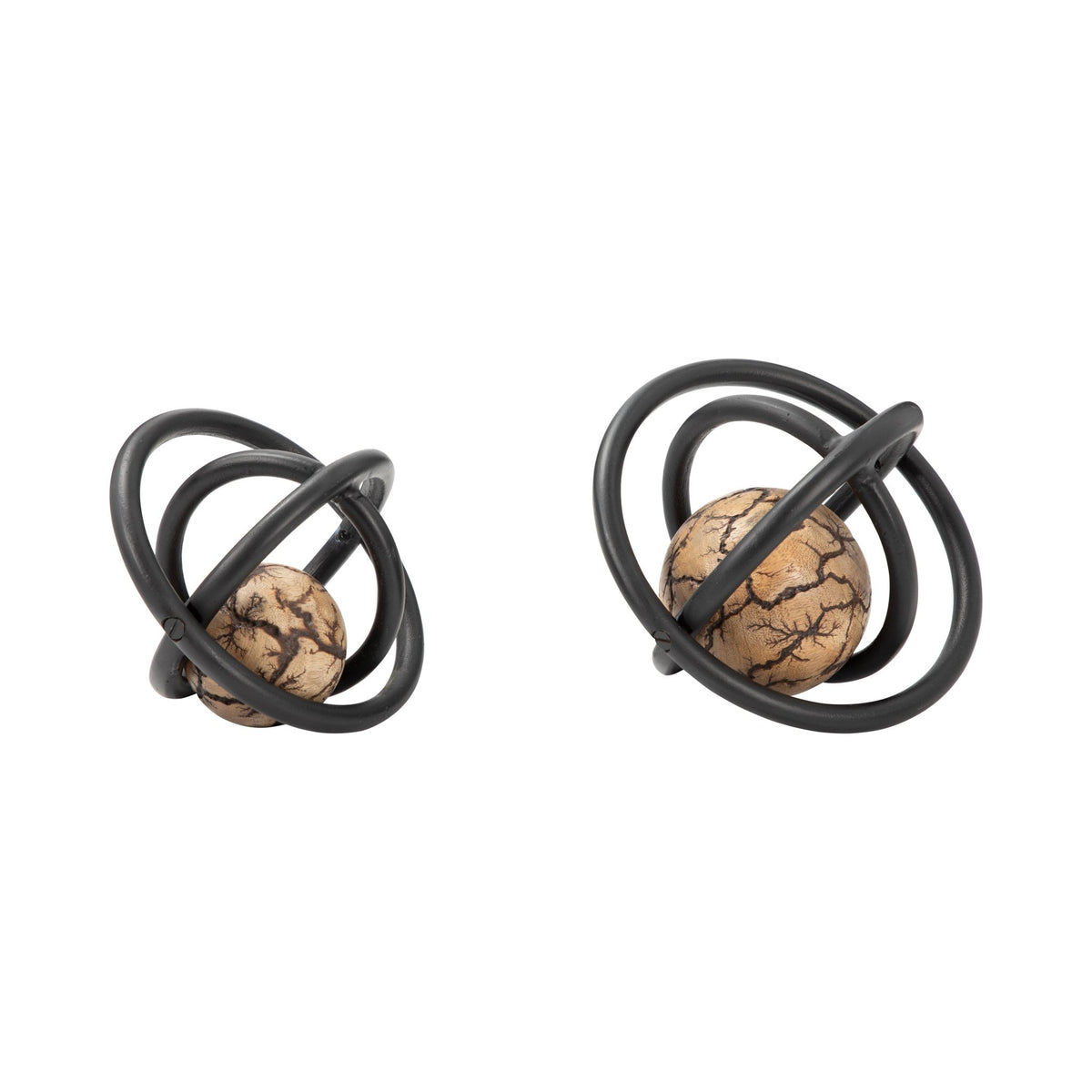 S/2 7/8" Solaro Bronze Metal Orbs Table Decors| Sagebrook Home