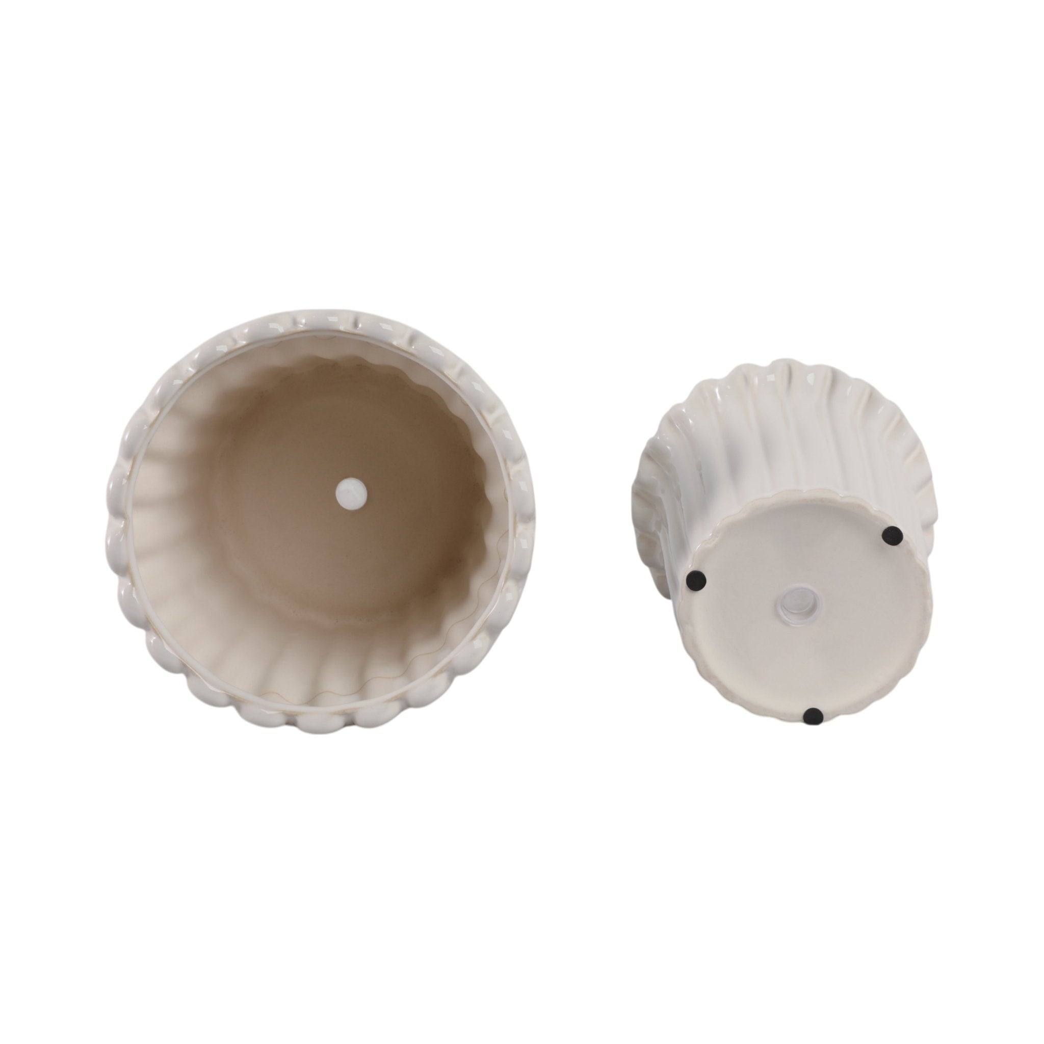 S/2 7/9" FLUTED PLANTERS, IVORY Planter| Sagebrook Home