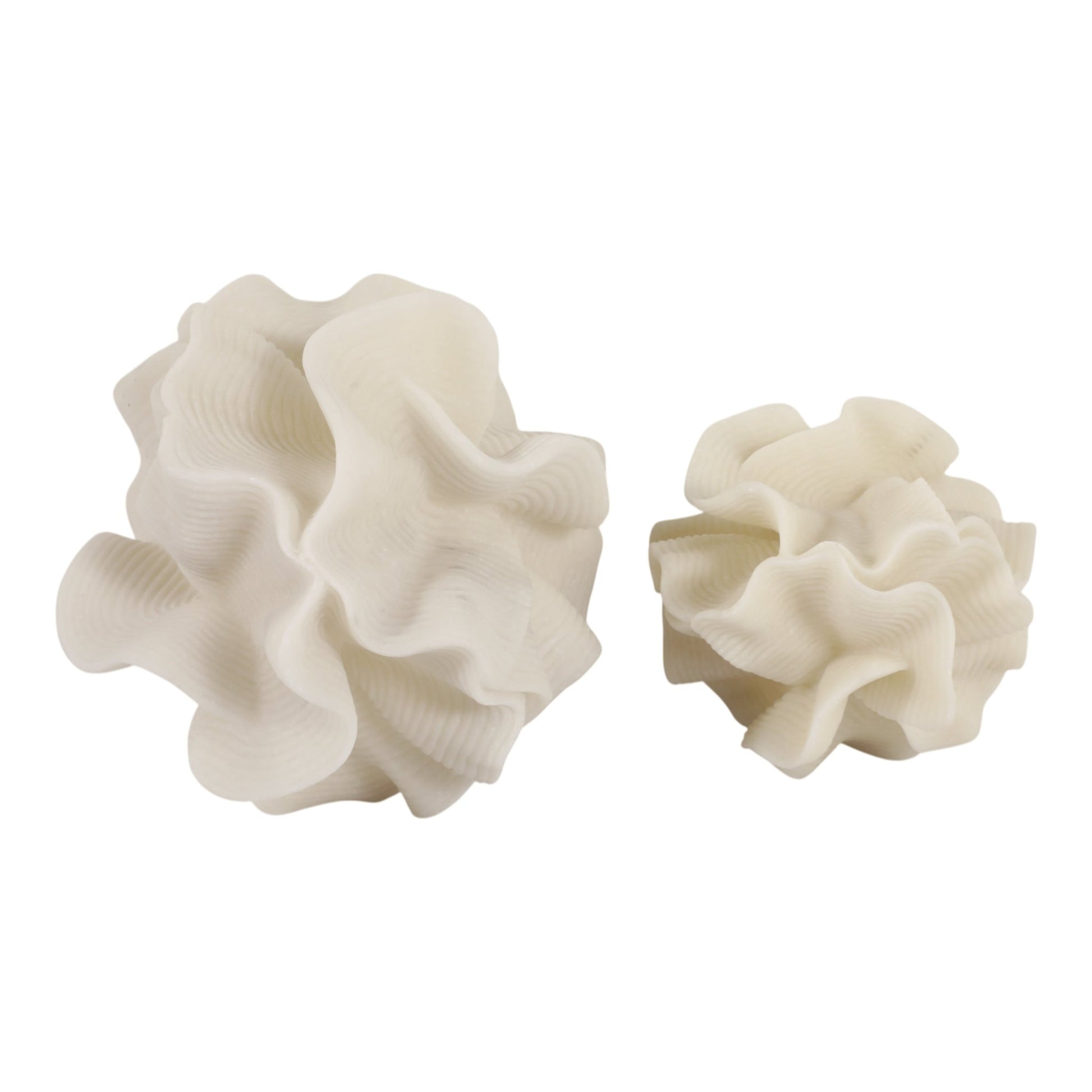 S/2 7/9" LUZERN QUARTZ RESIN CORAL Table Decors| Sagebrook Home