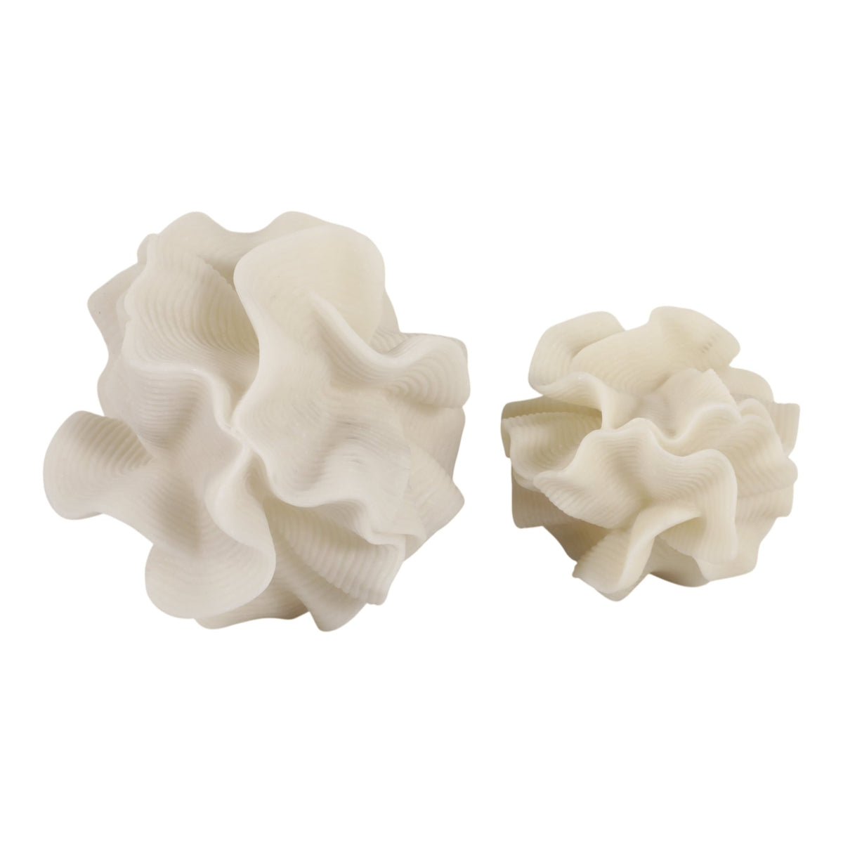 S/2 7/9" LUZERN QUARTZ RESIN CORAL Table Decors| Sagebrook Home