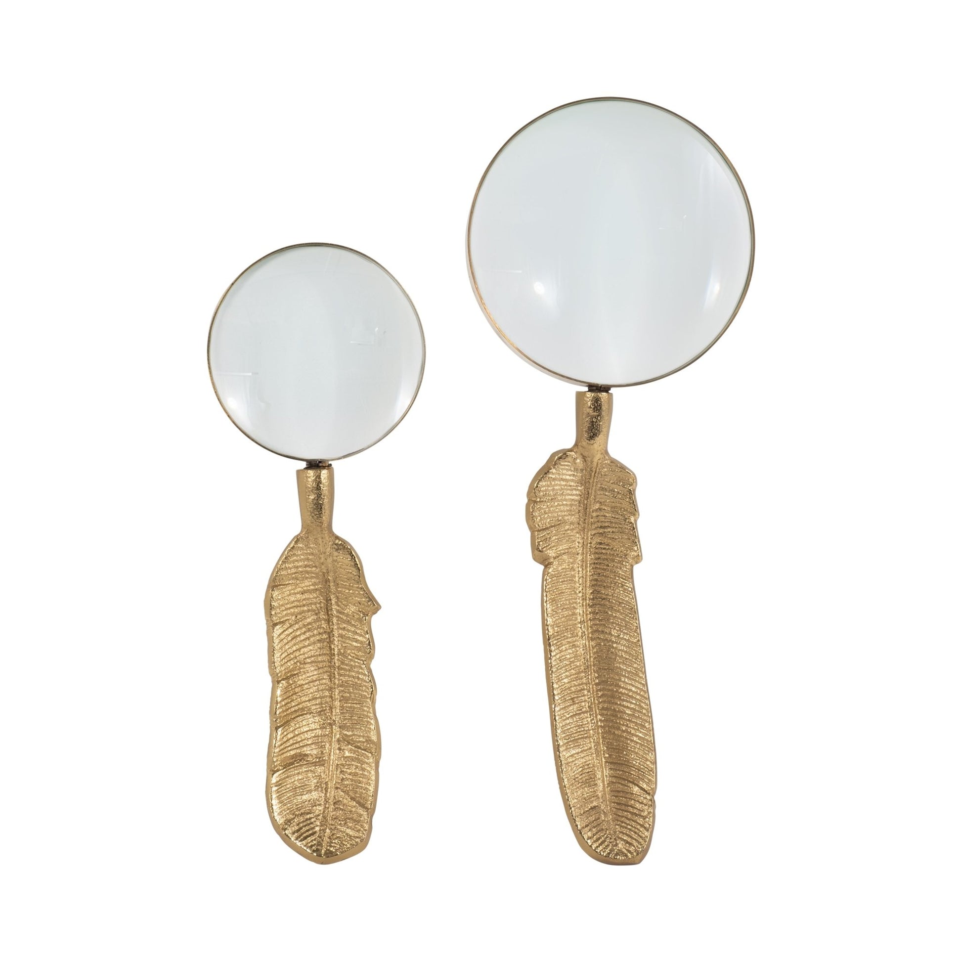 S/2 8/10" Buford Feather Magnifyers, Gold Table Decors| Sagebrook Home