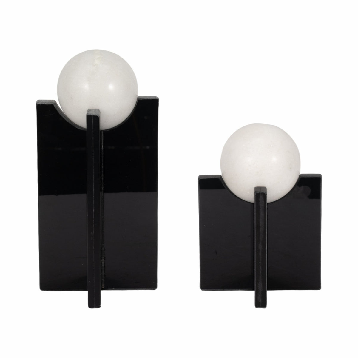 S/2 8/12" Elias Glass & Marble Sphere Statuary, Bl Table Decors| Sagebrook Home