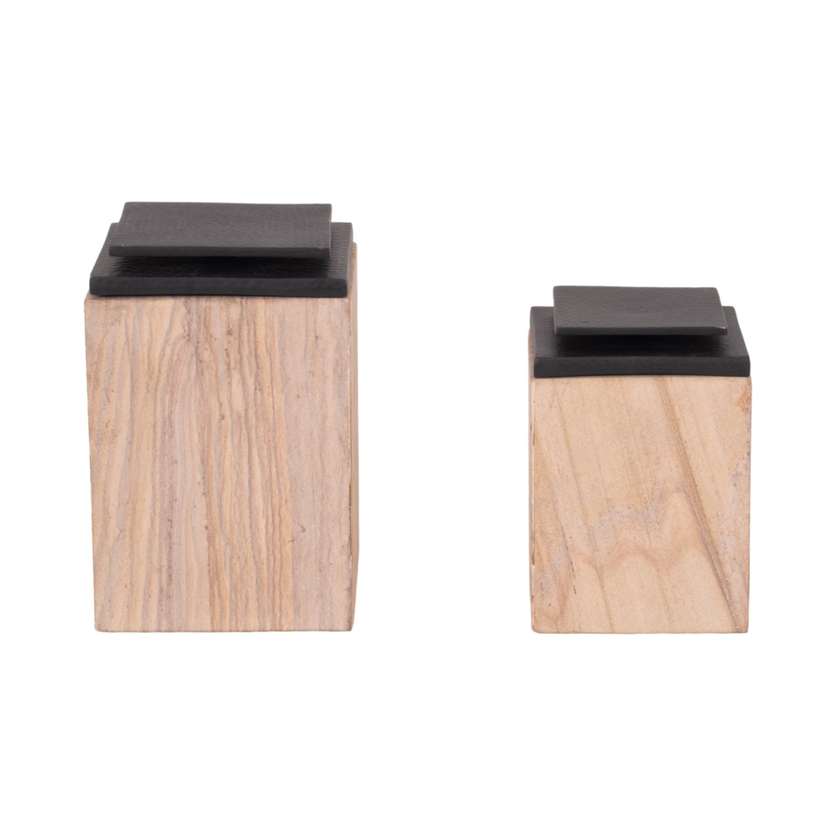 S/2 8/9" Maverick Sandstone Boxes, Natural Table Decors| Sagebrook Home