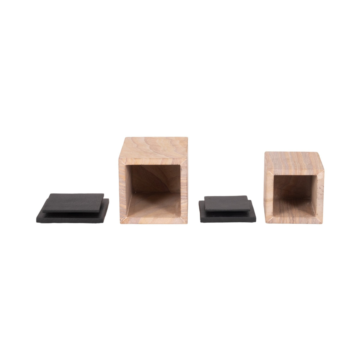 S/2 8/9" Maverick Sandstone Boxes, Natural Table Decors| Sagebrook Home