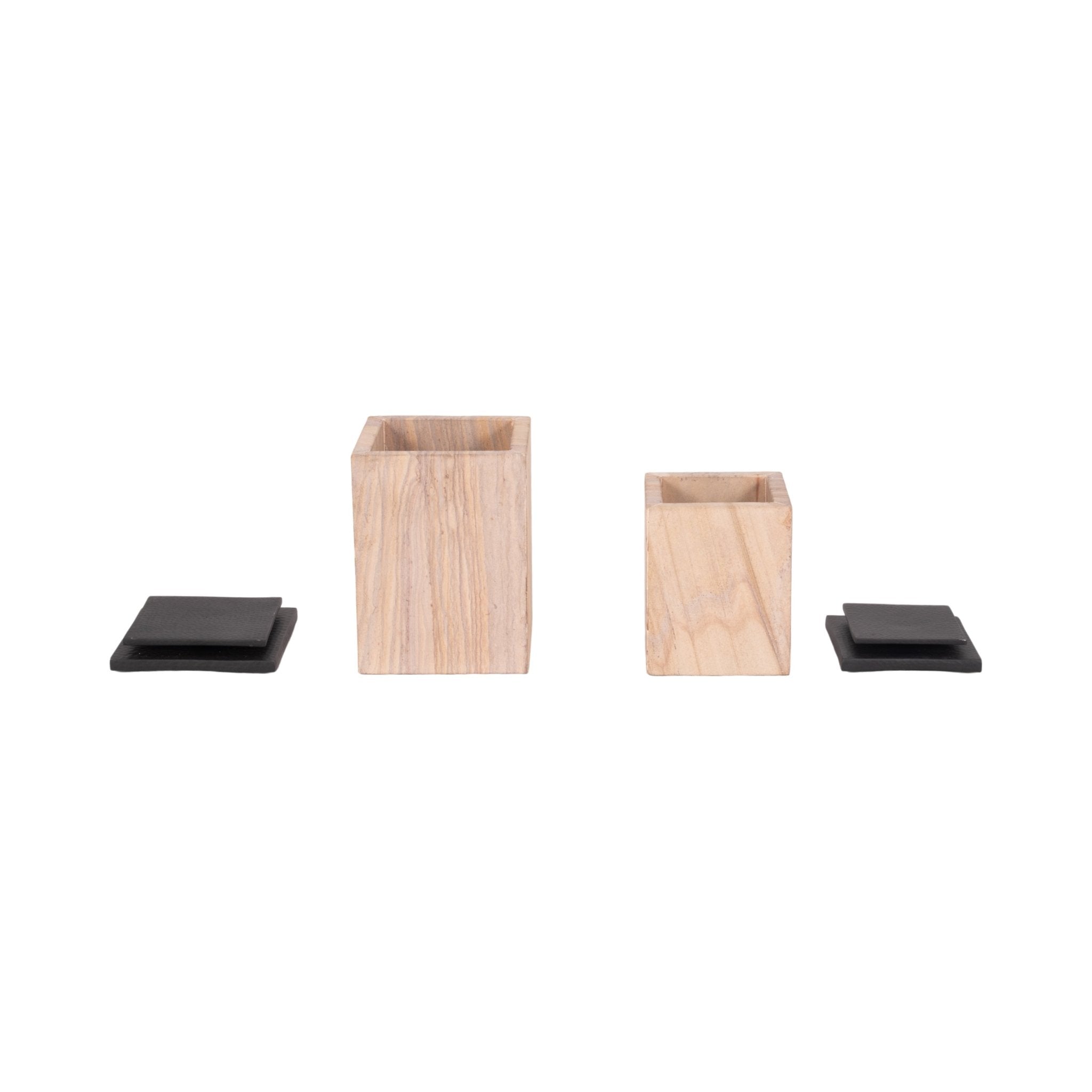 S/2 8/9" Maverick Sandstone Boxes, Natural Table Decors| Sagebrook Home