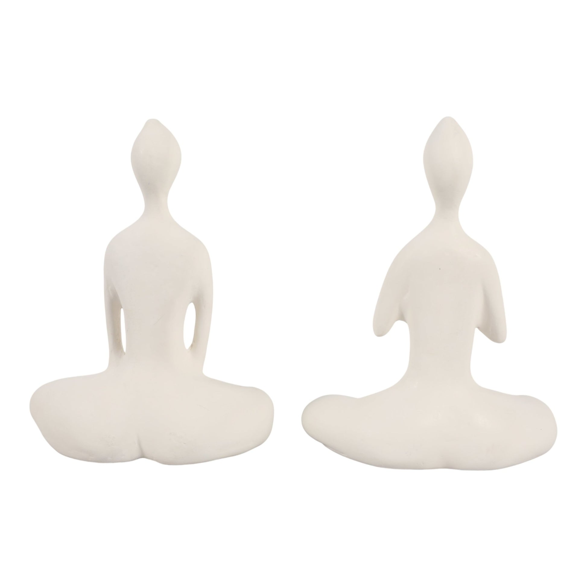 S/2 8x11" Paper Mache Yoga Ladies, White Table Decors| Sagebrook Home