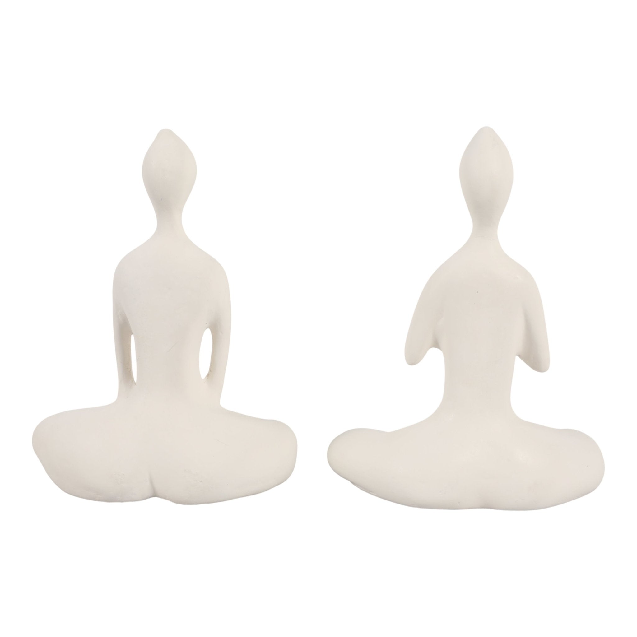 S/2 8x11" Paper Mache Yoga Ladies, White Table Decors| Sagebrook Home