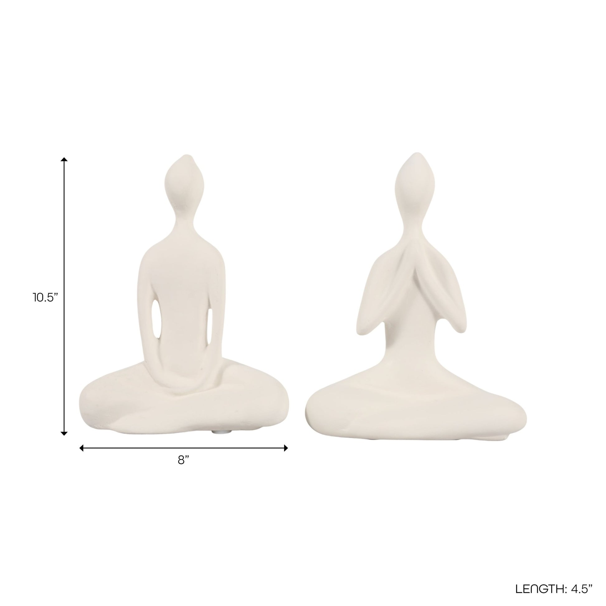 S/2 8x11" Paper Mache Yoga Ladies, White Table Decors| Sagebrook Home