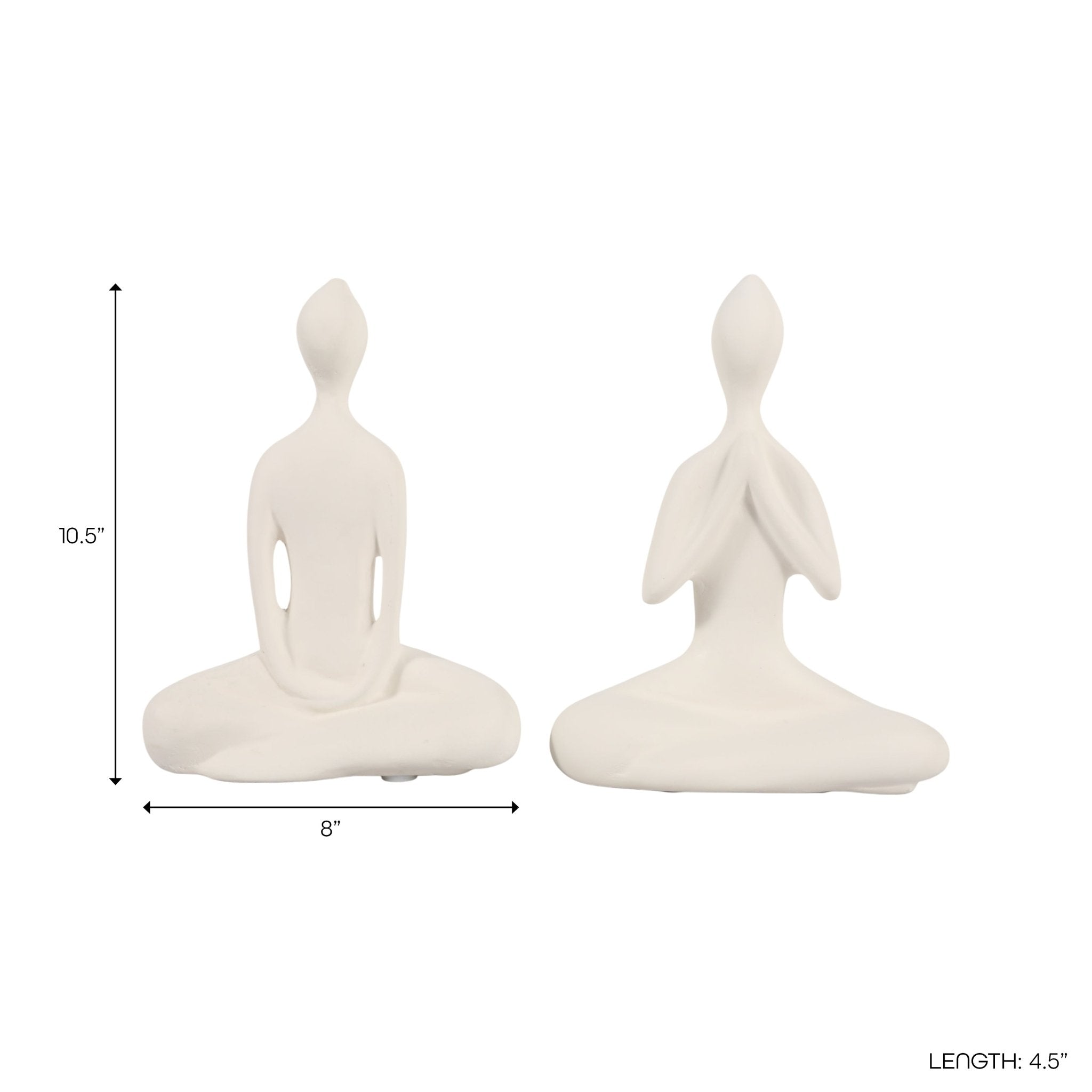 S/2 8x11" Paper Mache Yoga Ladies, White Table Decors| Sagebrook Home