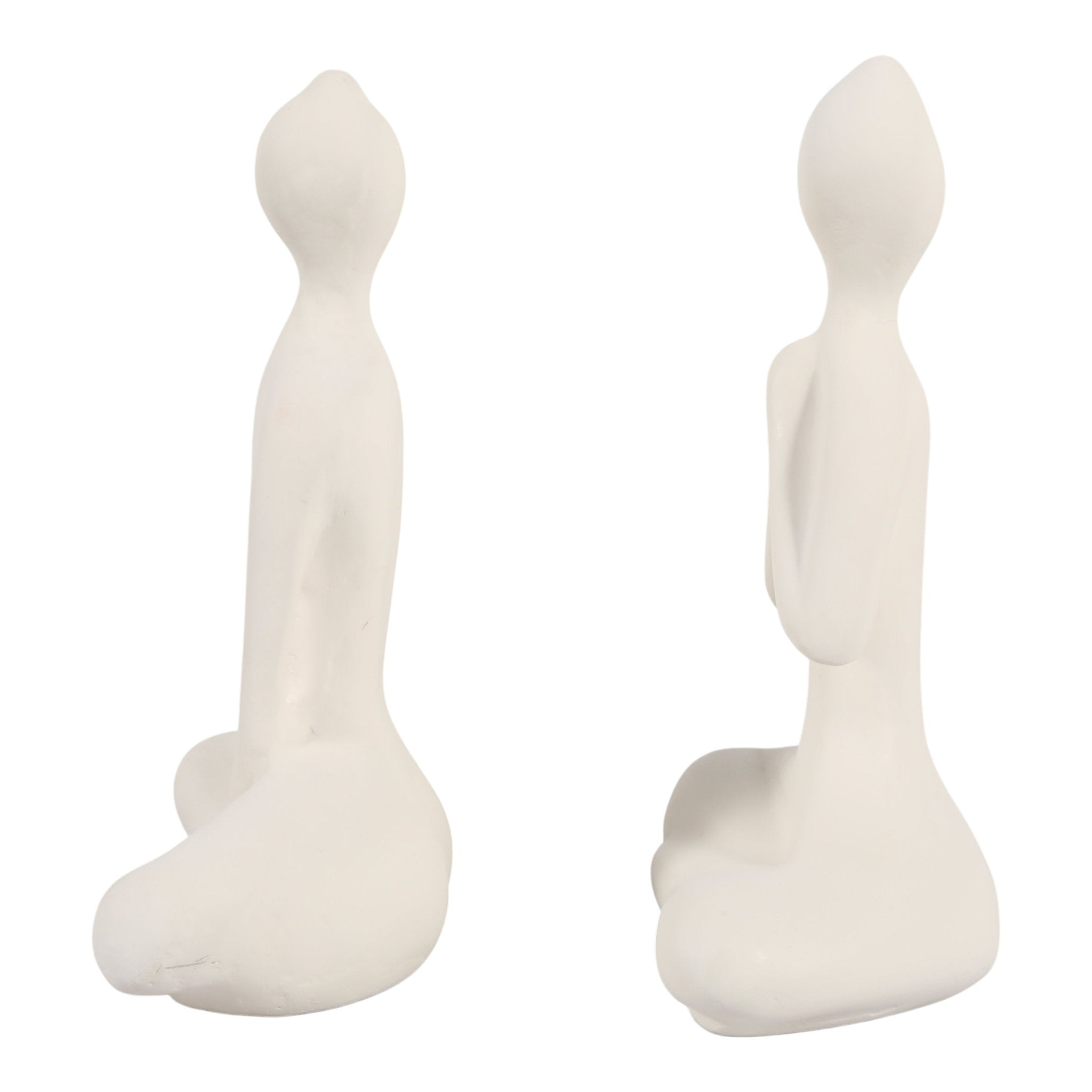S/2 8x11" Paper Mache Yoga Ladies, White Table Decors| Sagebrook Home