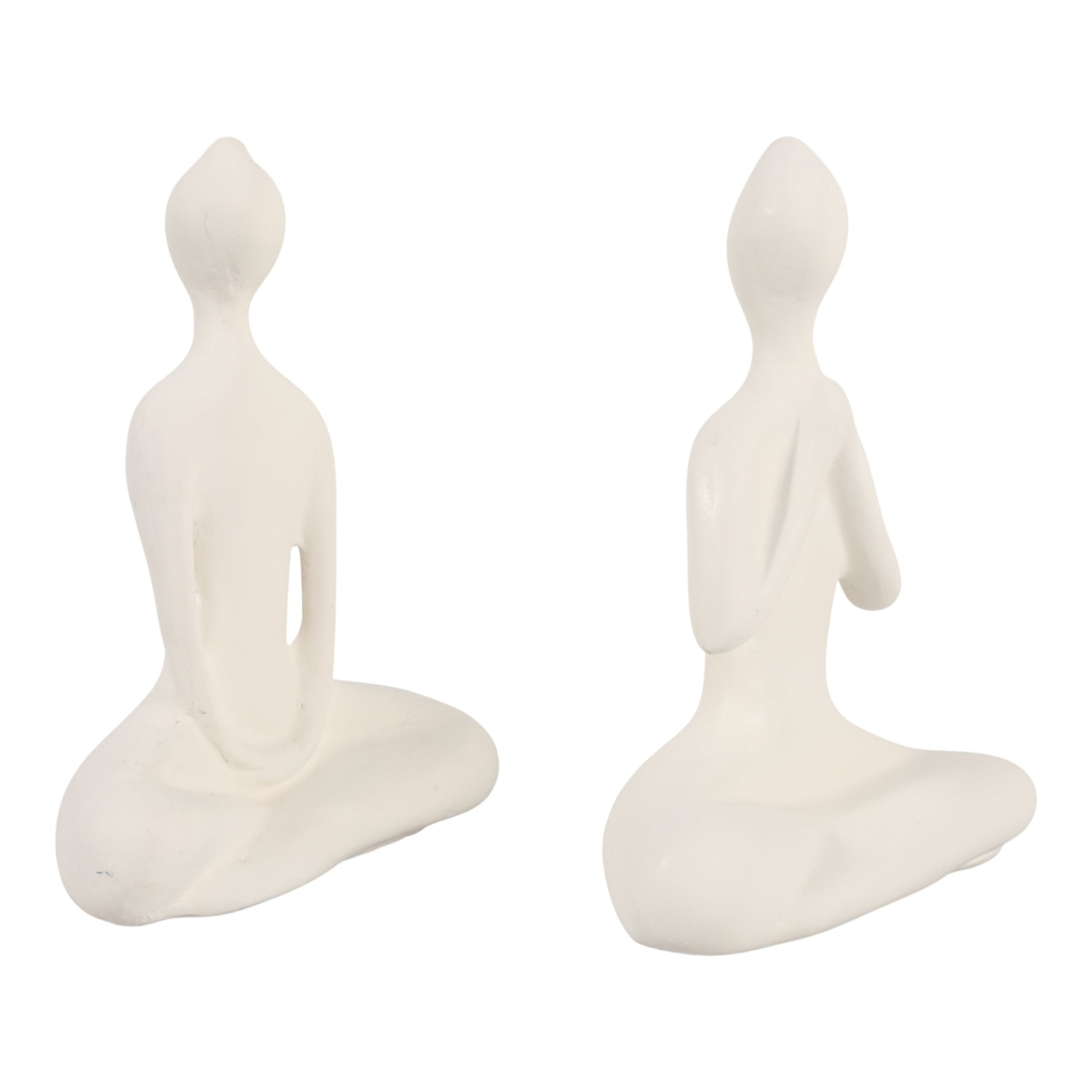 S/2 8x11" Paper Mache Yoga Ladies, White Table Decors| Sagebrook Home